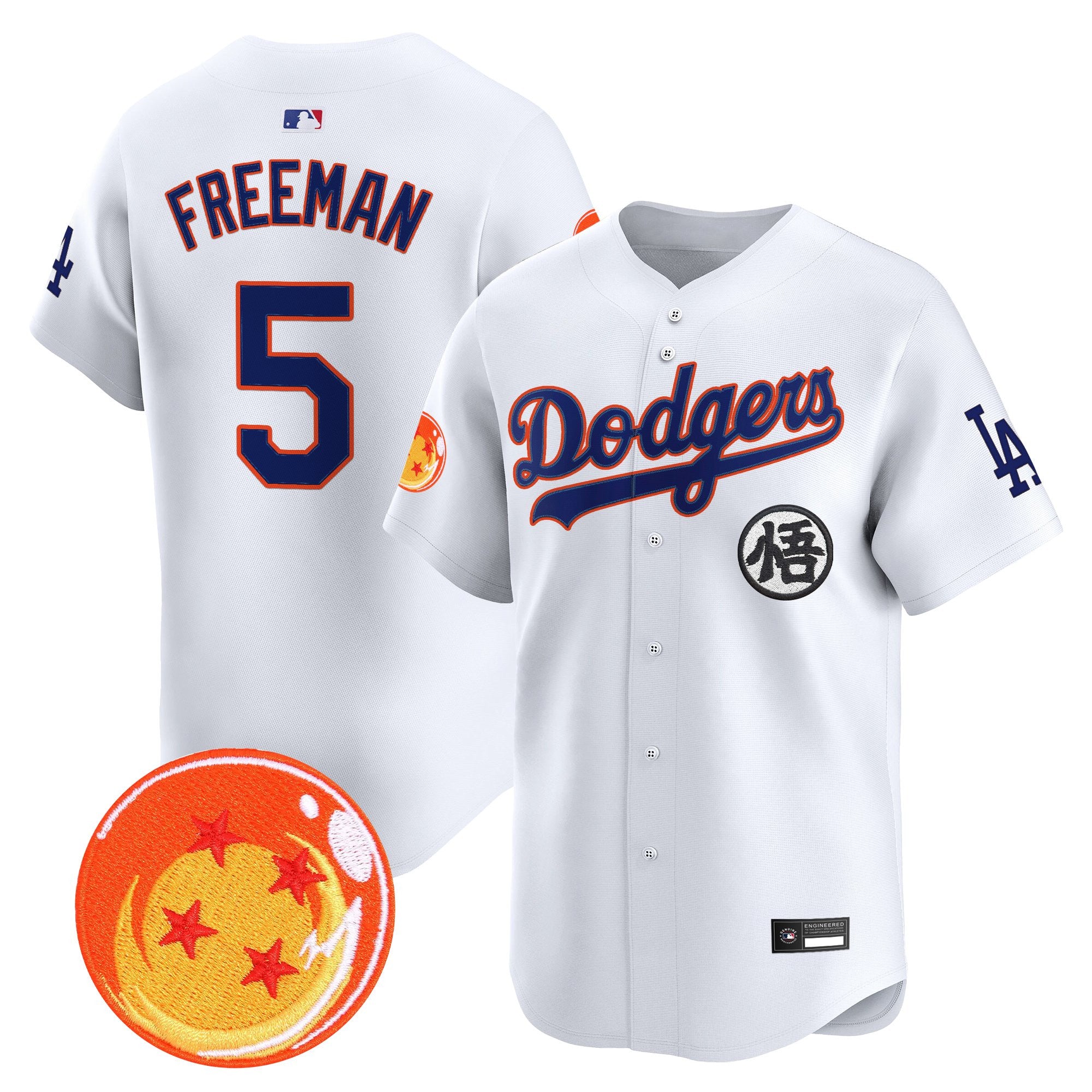 Men's Los Angeles Dodgers x Dragon Ball Vapor Premier Limited Jersey - Stitched