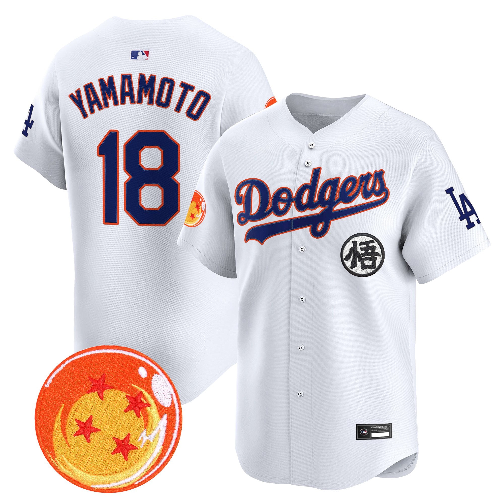 Men's Los Angeles Dodgers x Dragon Ball Vapor Premier Limited Jersey - Stitched