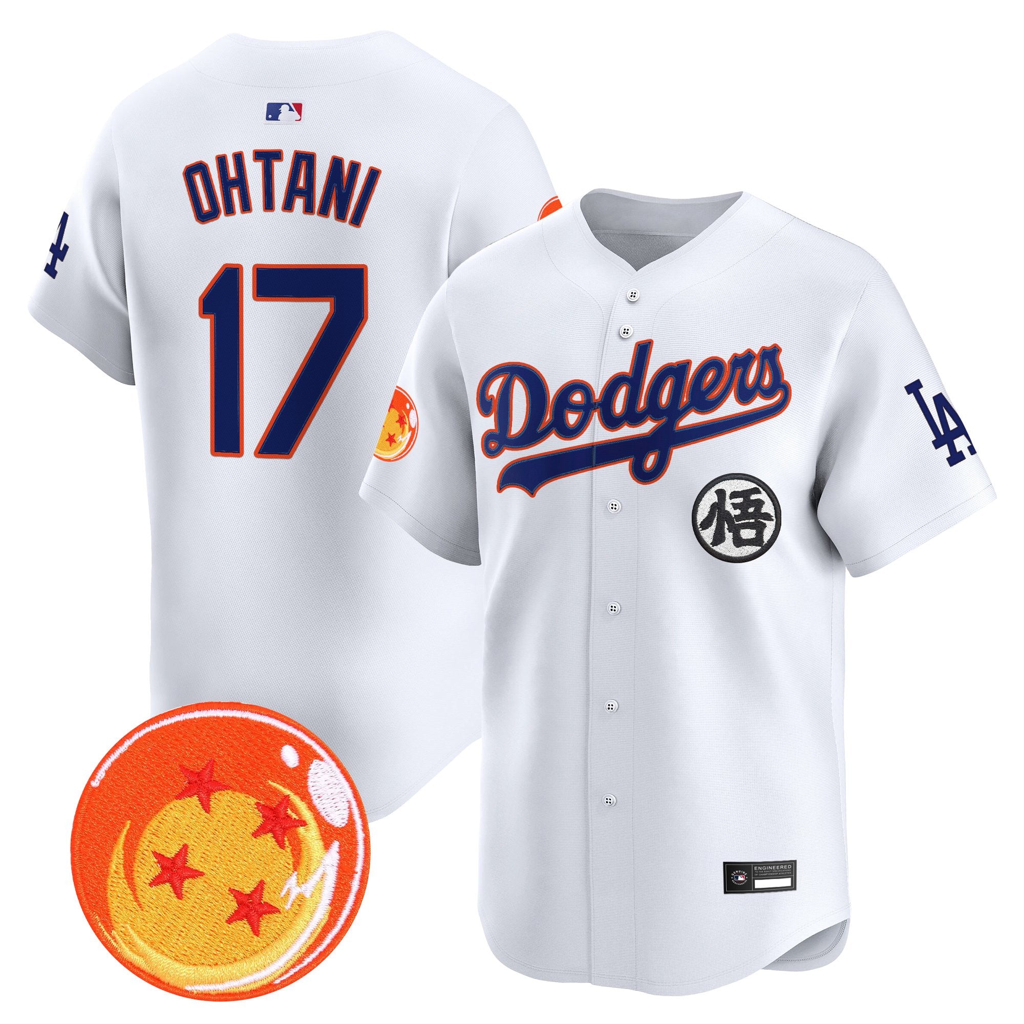 Men's Los Angeles Dodgers x Dragon Ball Vapor Premier Limited Jersey - Stitched
