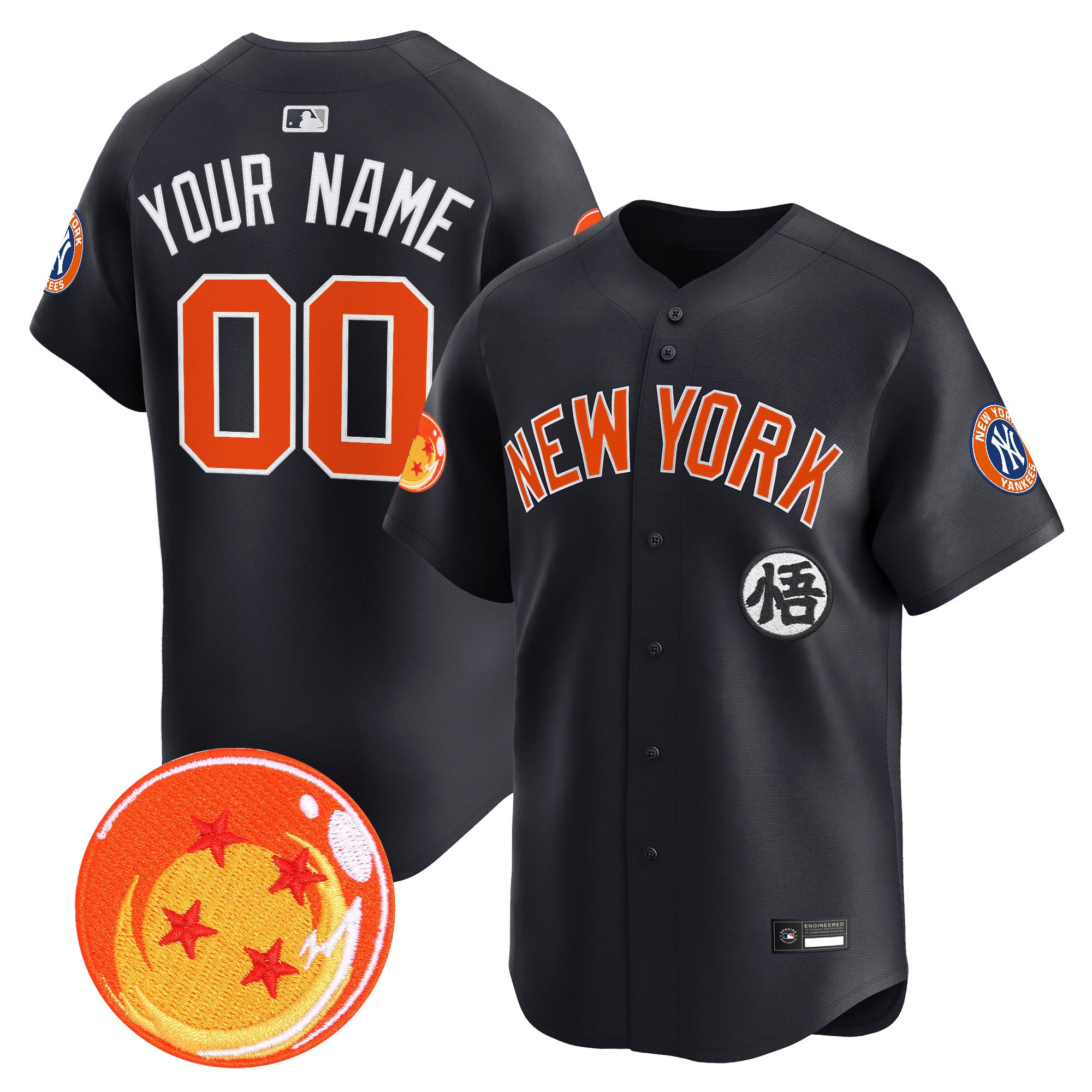 New York Yankees x Dragon Ball Vapor Premier Limited Custom Jersey - All Stitched