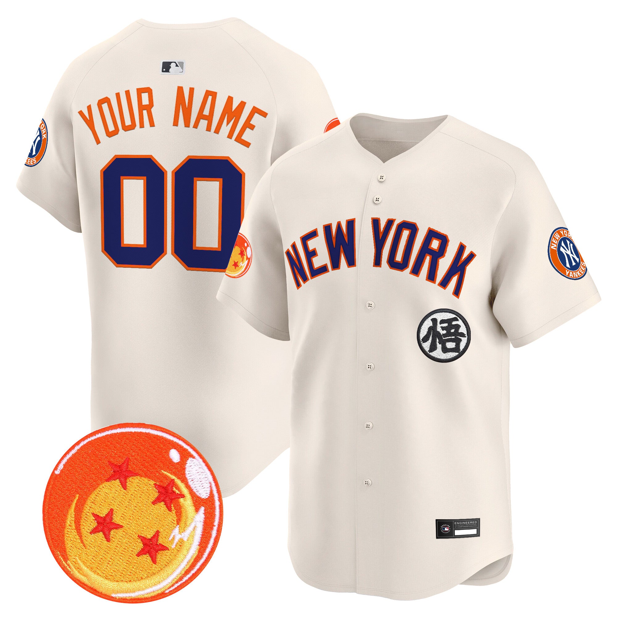 New York Yankees x Dragon Ball Vapor Premier Limited Custom Jersey - All Stitched