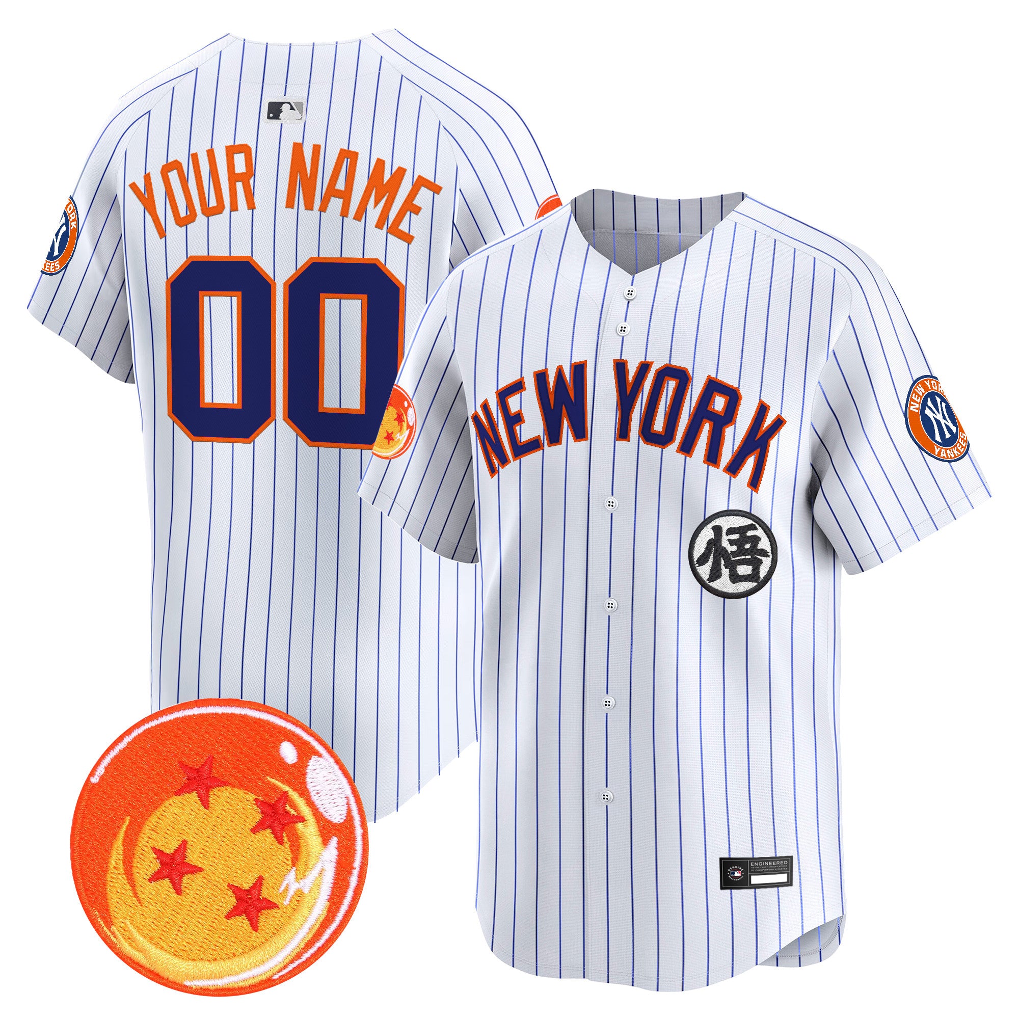 New York Yankees x Dragon Ball Vapor Premier Limited Custom Jersey - All Stitched