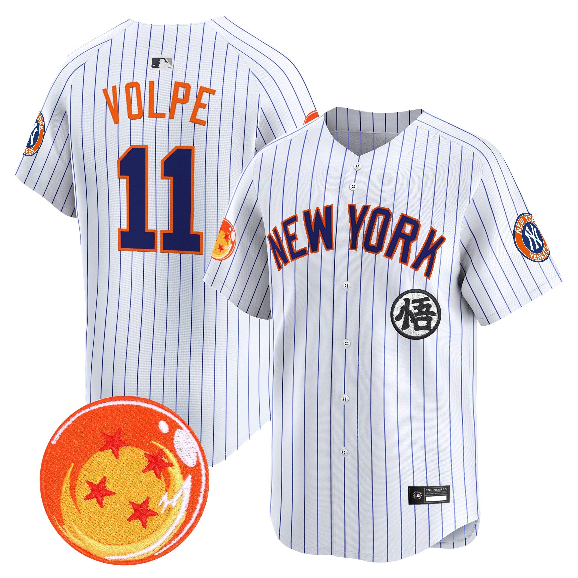 Men's New York Yankees x Dragon Ball Vapor Premier Limited Jersey - All Stitched