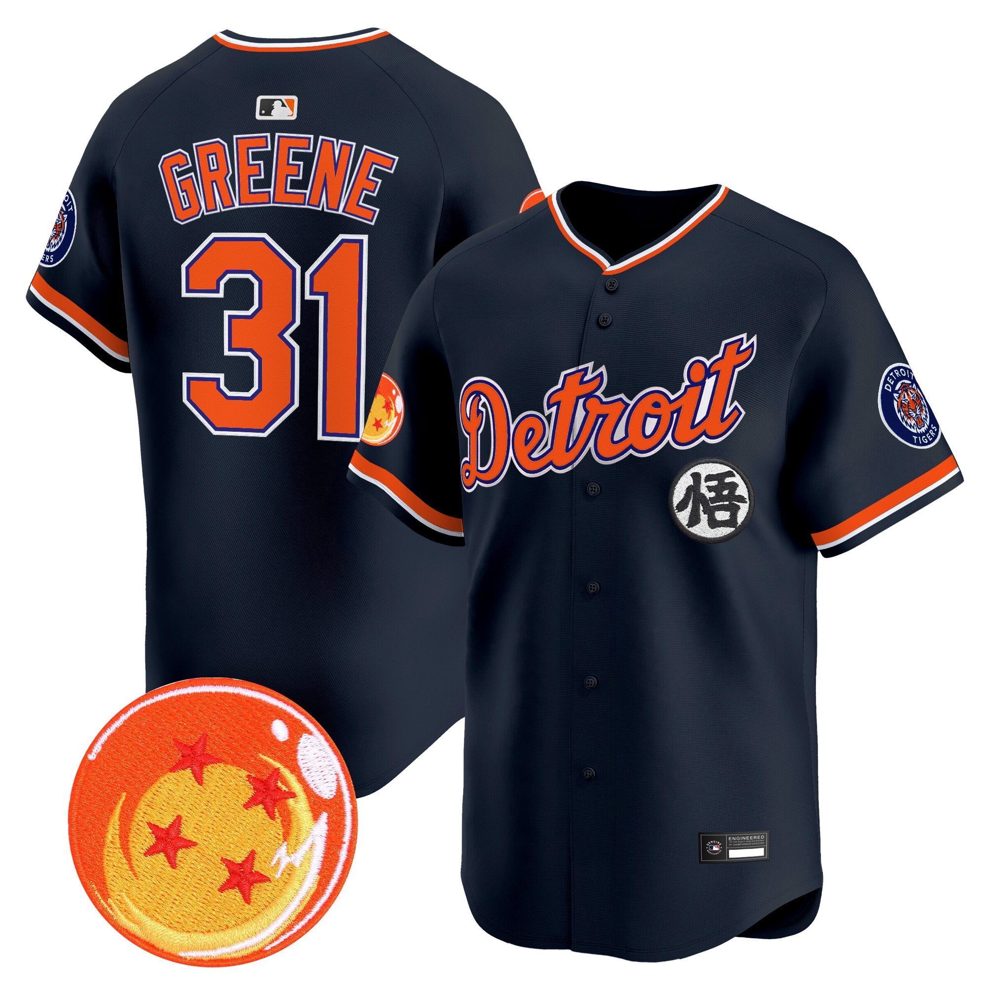 Men's Detroit Tigers x Dragon Ball Vapor Premier Limited Jersey - All Stitched