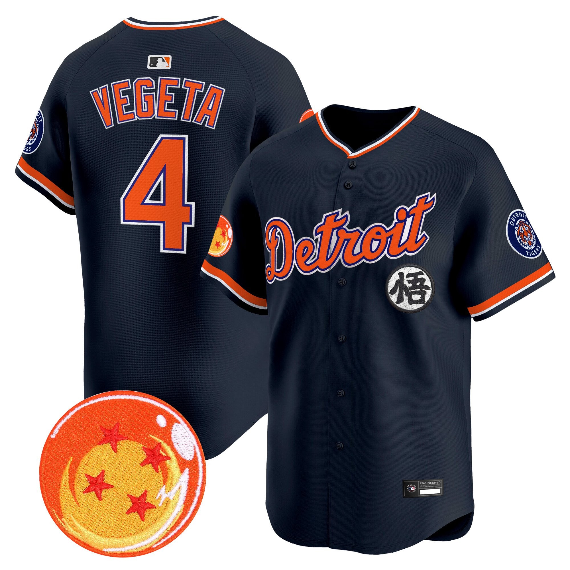 Men's Detroit Tigers x Dragon Ball Vapor Premier Limited Jersey - All Stitched