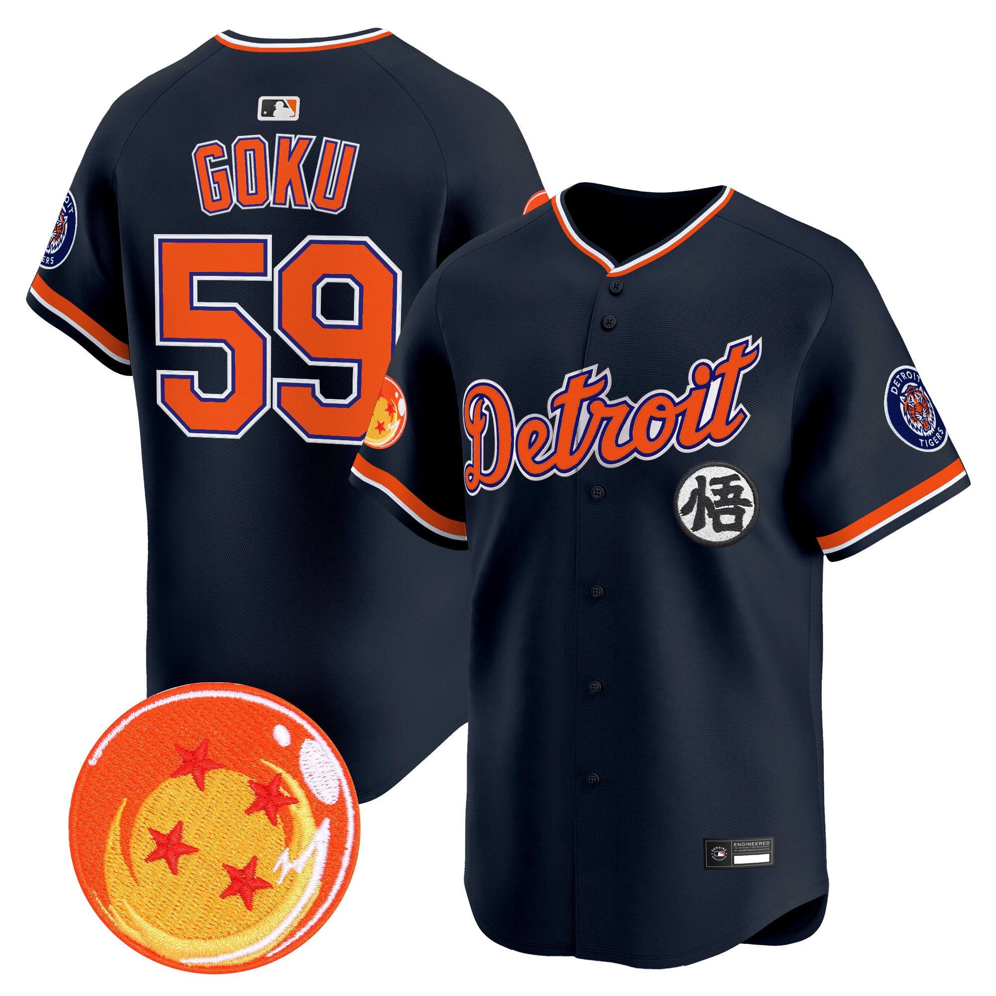 Men's Detroit Tigers x Dragon Ball Vapor Premier Limited Jersey - All Stitched