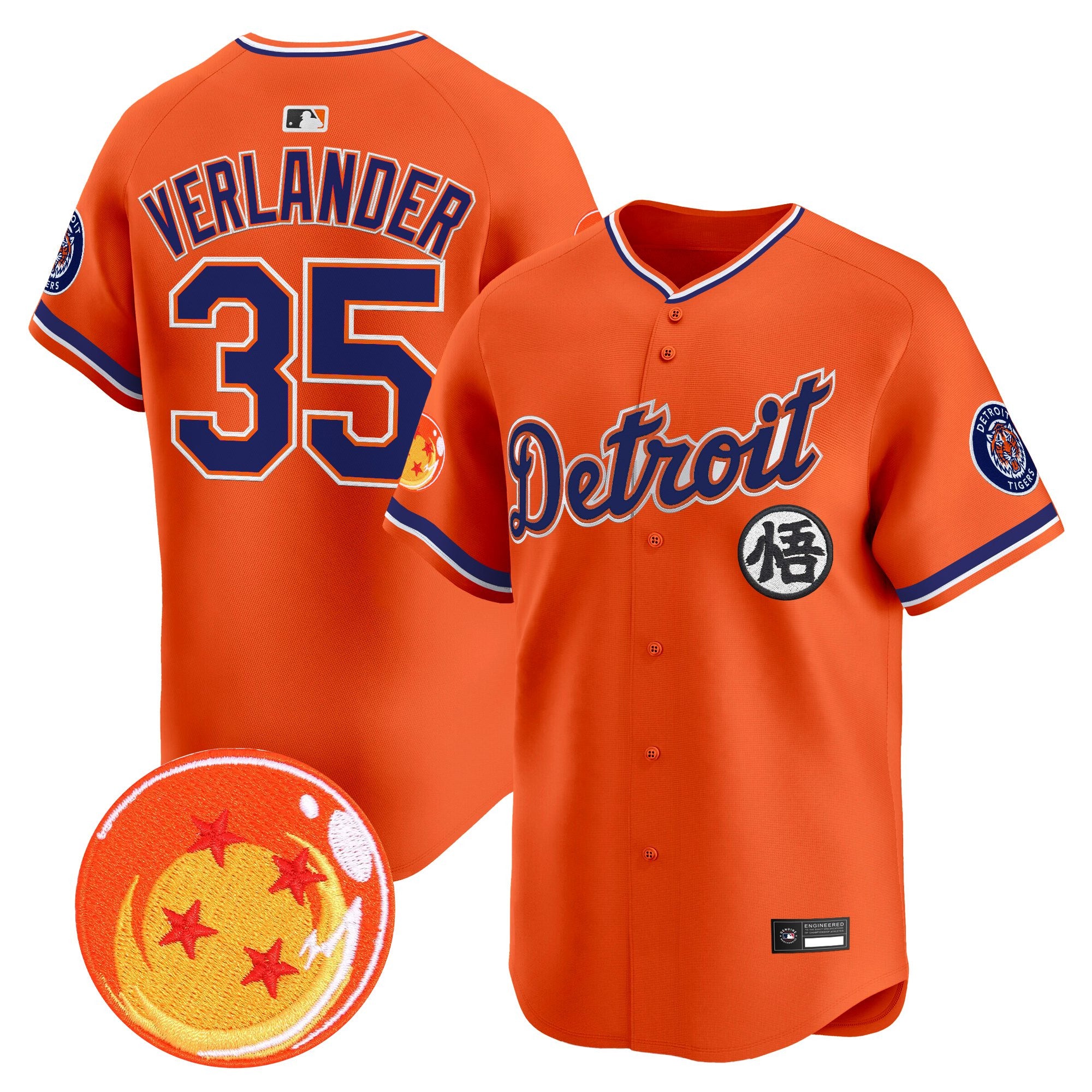 Men's Detroit Tigers x Dragon Ball Vapor Premier Limited Jersey - All Stitched