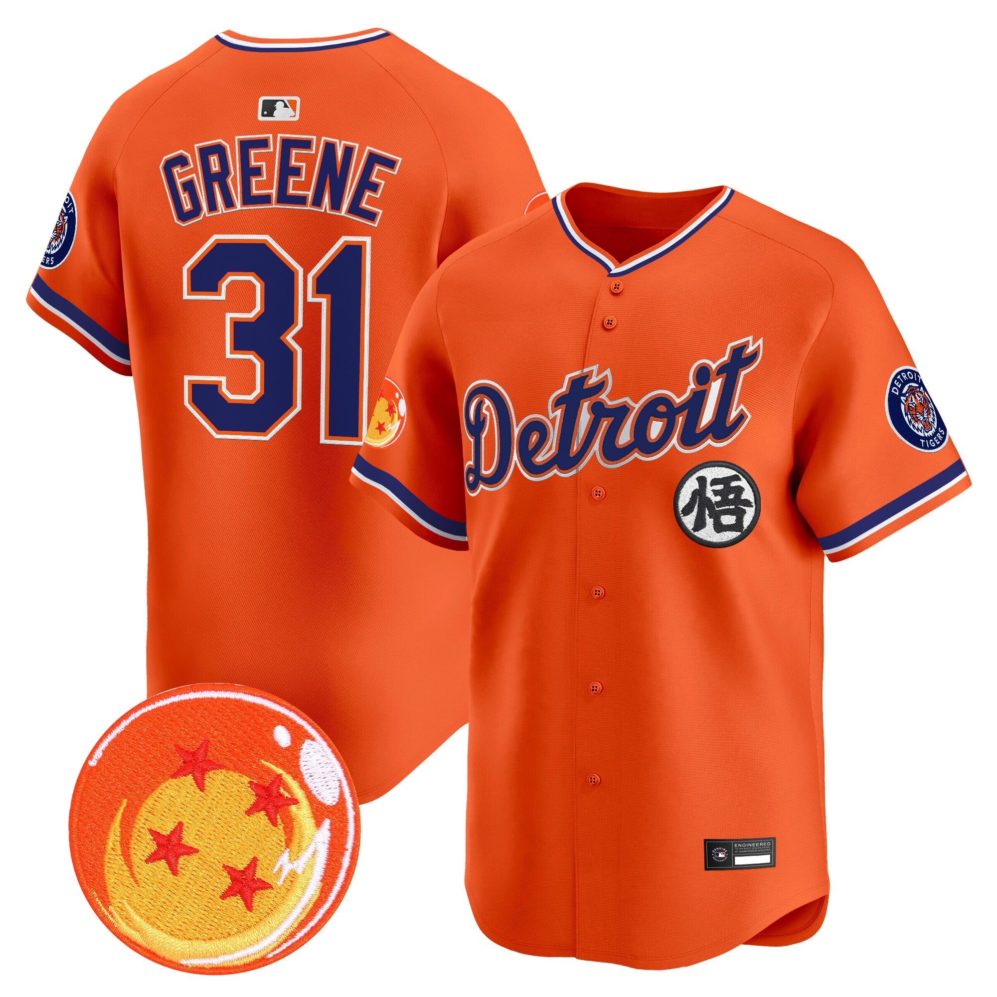 Men's Detroit Tigers x Dragon Ball Vapor Premier Limited Jersey - All Stitched