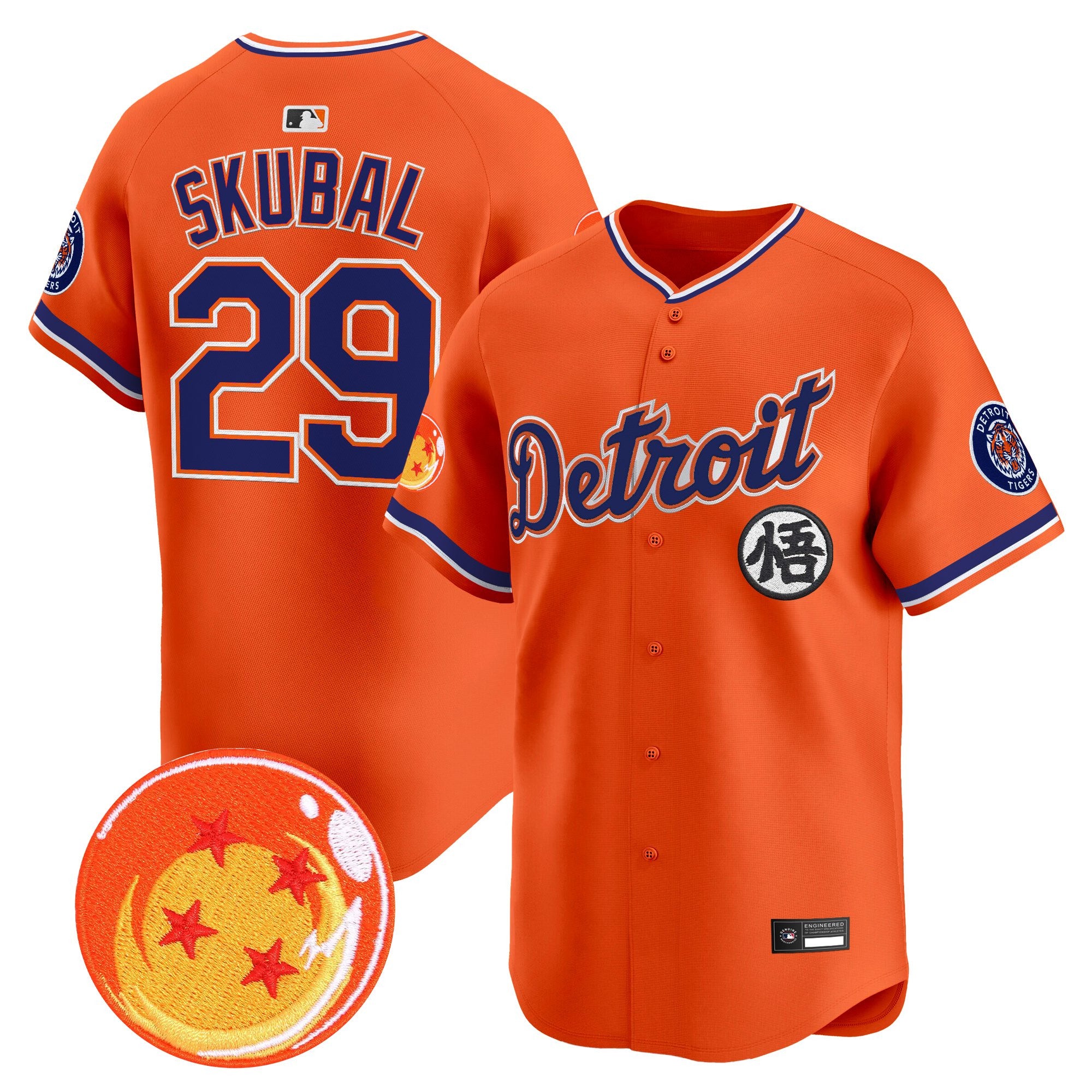Men's Detroit Tigers x Dragon Ball Vapor Premier Limited Jersey - All Stitched