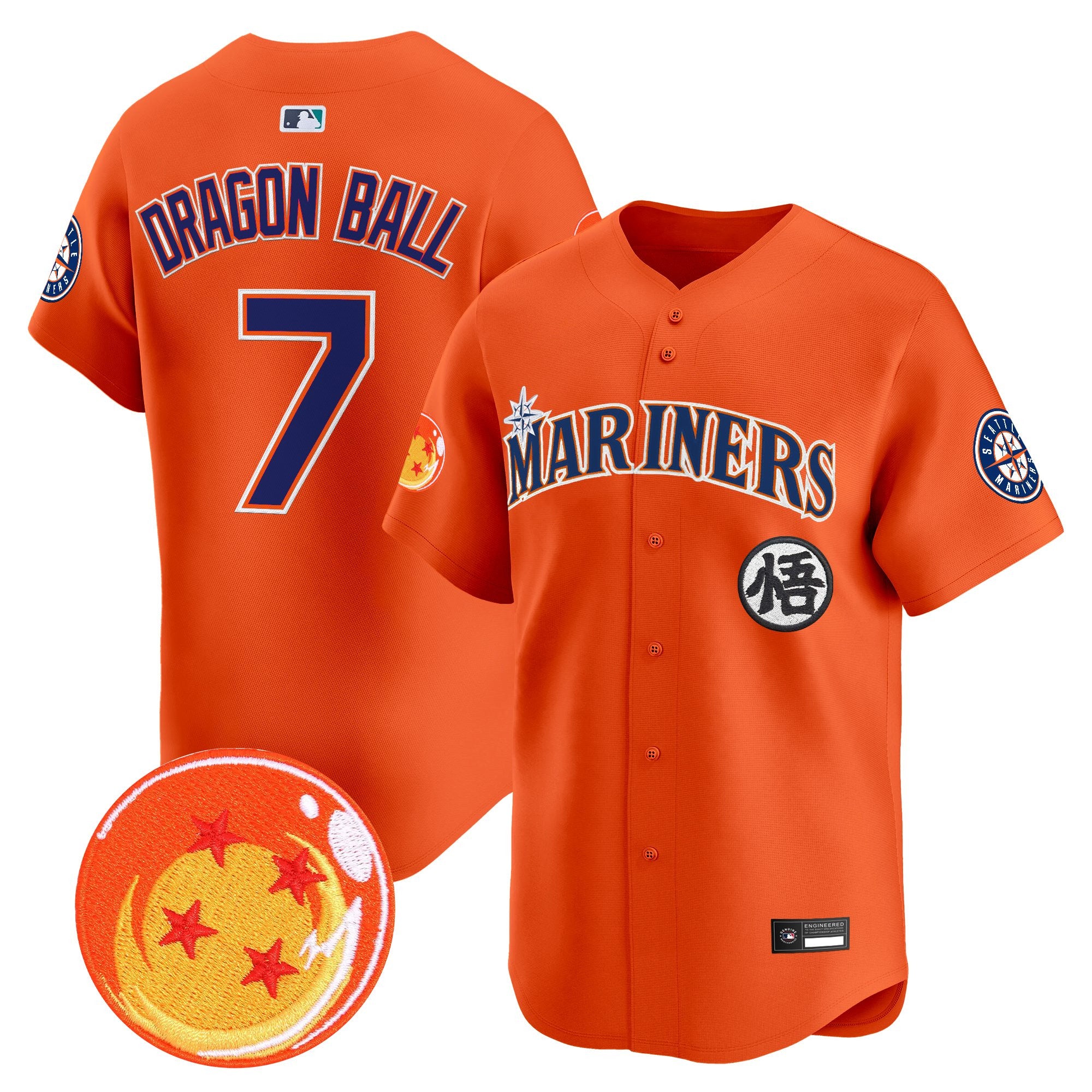 Men's Seattle Mariners x Dragon Ball Vapor Premier Limited Jersey - All Stitched