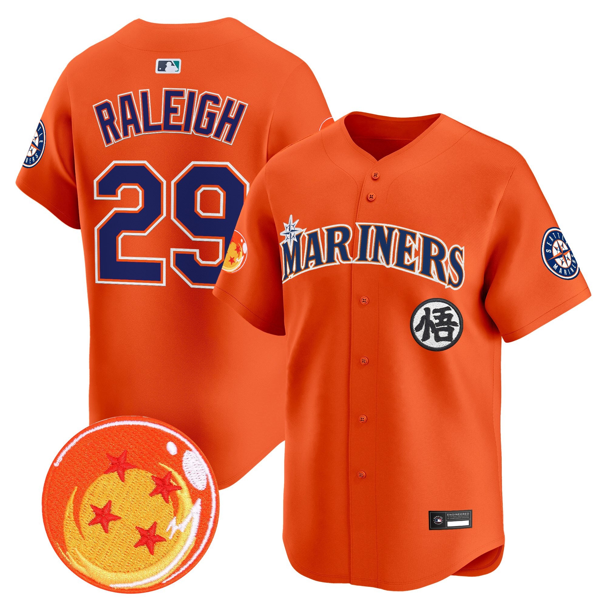 Men's Seattle Mariners x Dragon Ball Vapor Premier Limited Jersey - All Stitched