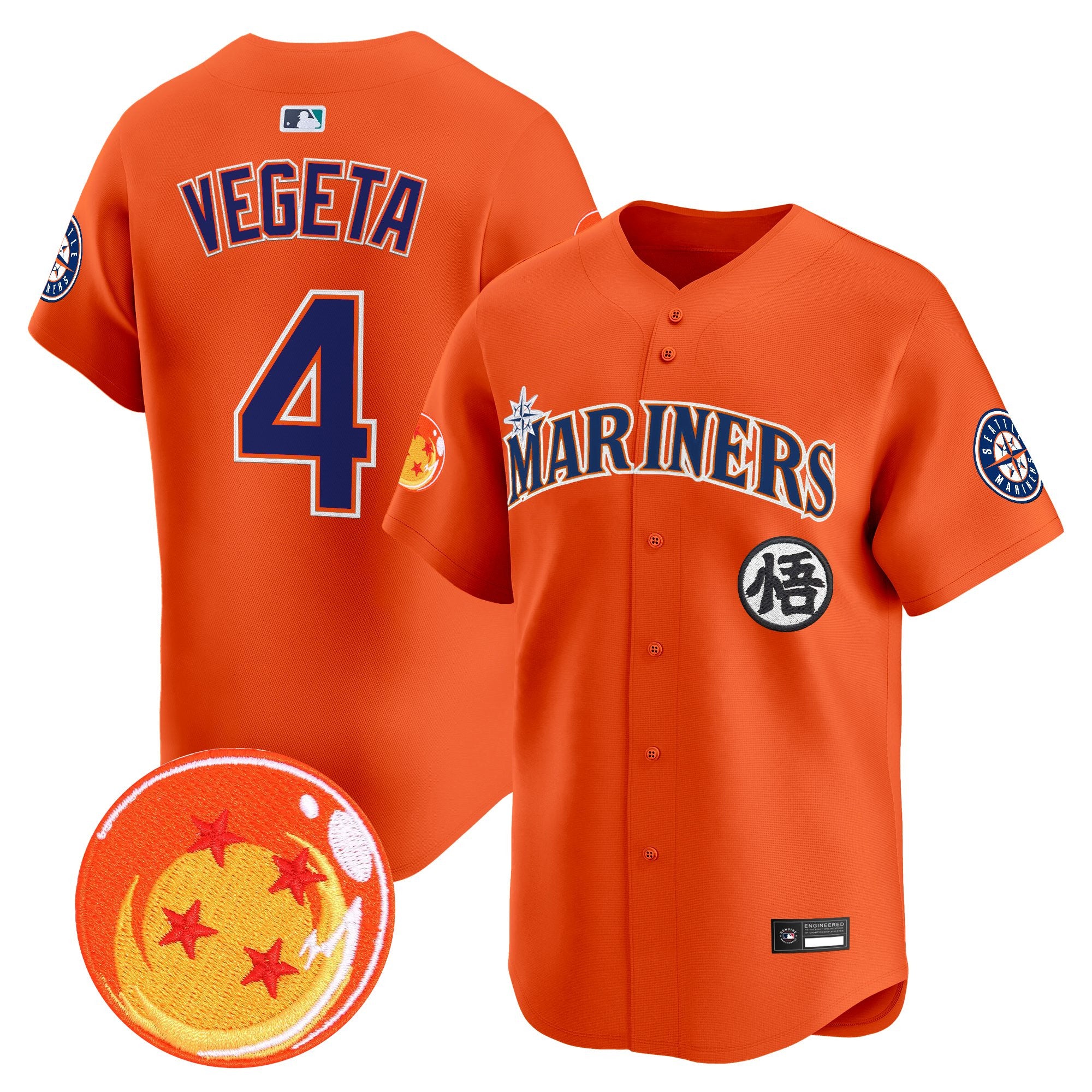 Men's Seattle Mariners x Dragon Ball Vapor Premier Limited Jersey - All Stitched