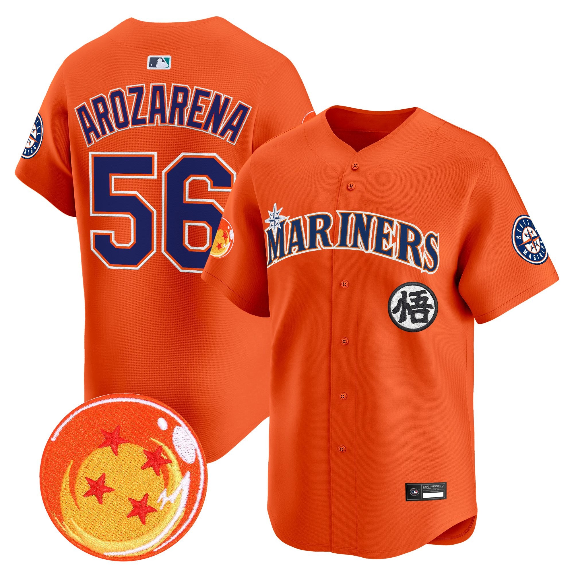 Men's Seattle Mariners x Dragon Ball Vapor Premier Limited Jersey - All Stitched