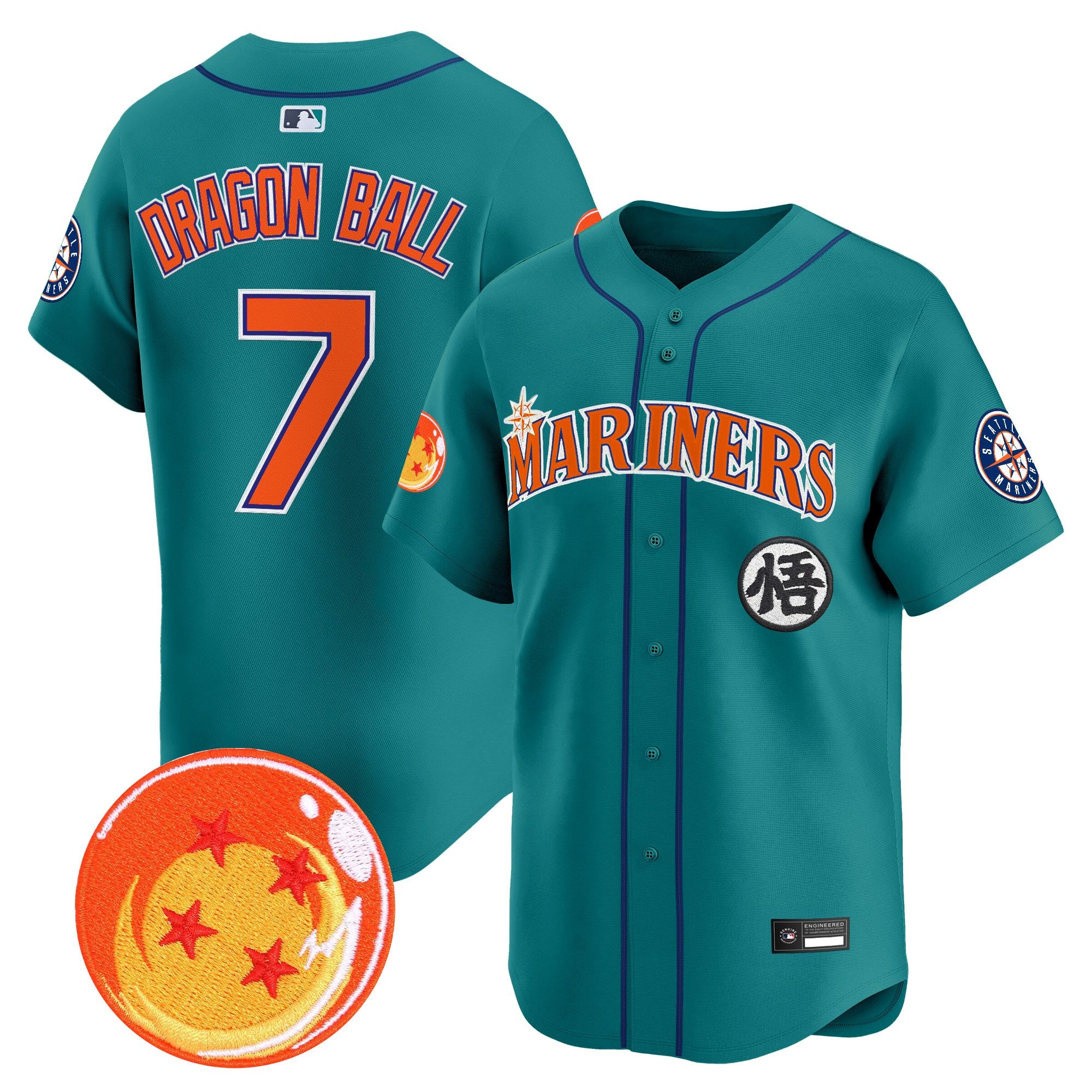 Men's Seattle Mariners x Dragon Ball Vapor Premier Limited Jersey - All Stitched