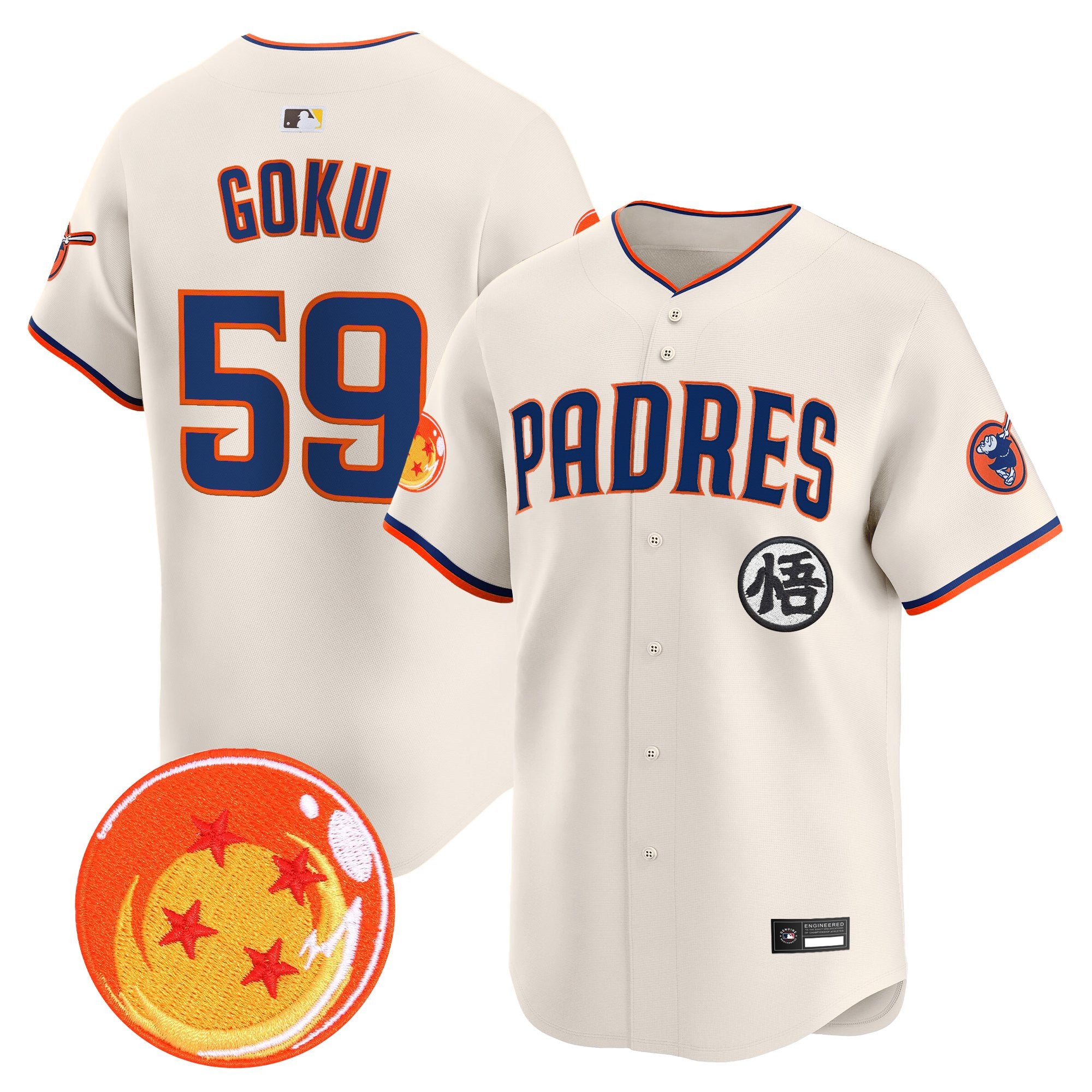 Men's Padres x Dragon Ball Vapor Premier Limited Jersey - All Stitched