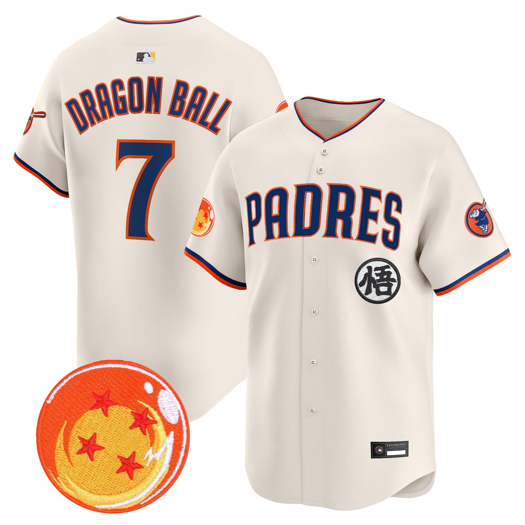 Men's Padres x Dragon Ball Vapor Premier Limited Jersey - All Stitched