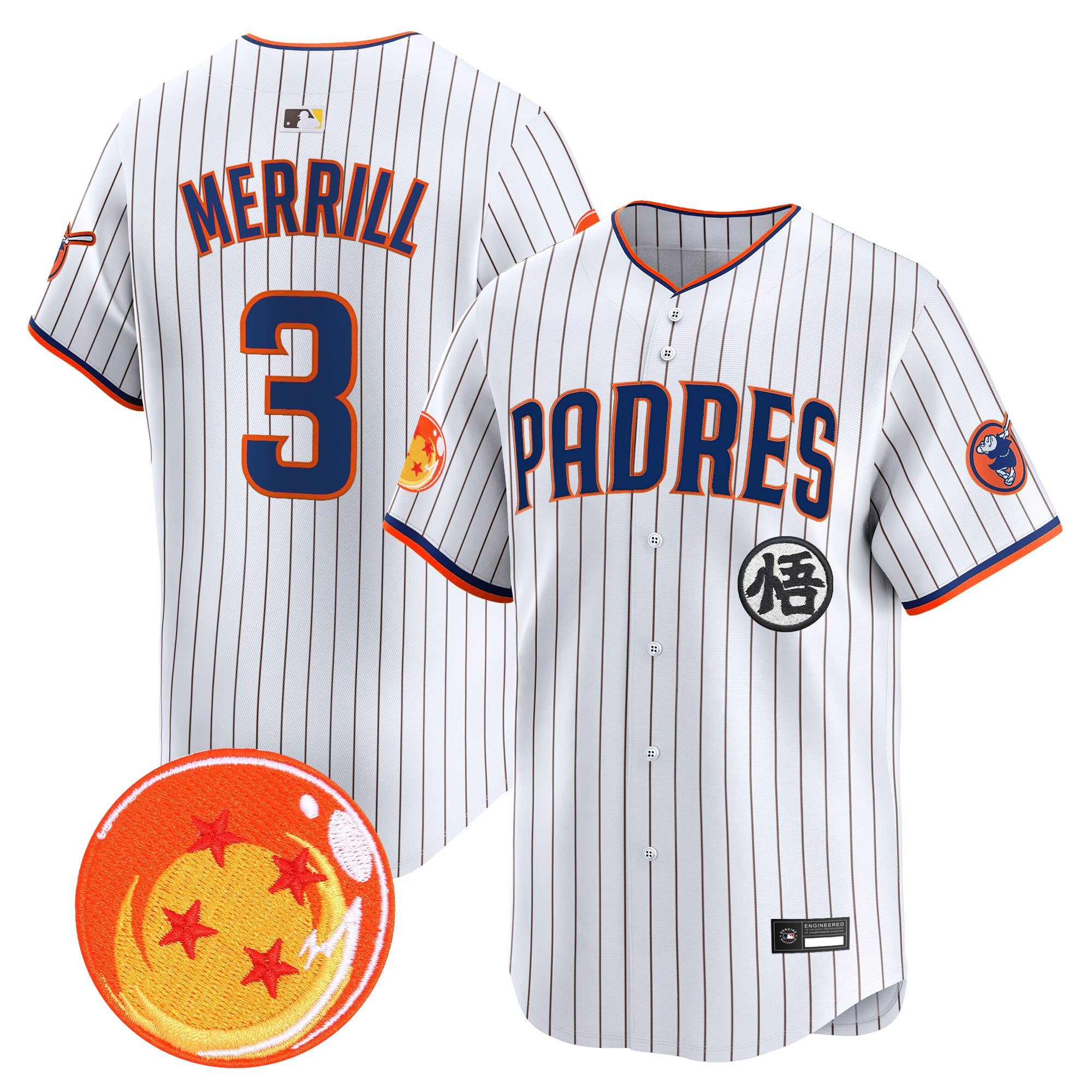 Men's Padres x Dragon Ball Vapor Premier Limited Jersey - All Stitched