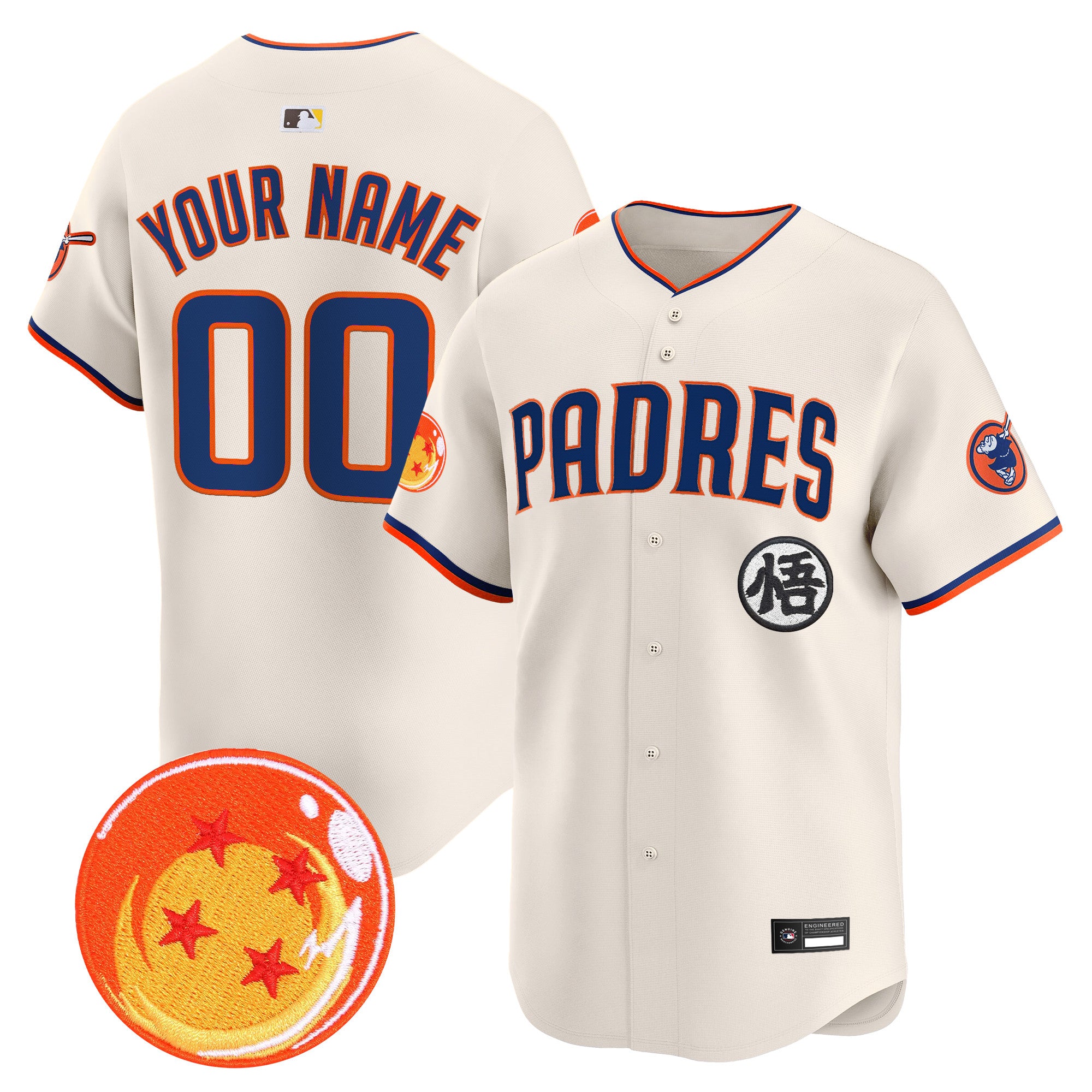 Padres x Dragon Ball Vapor Premier Limited Custom Jersey - All Stitched