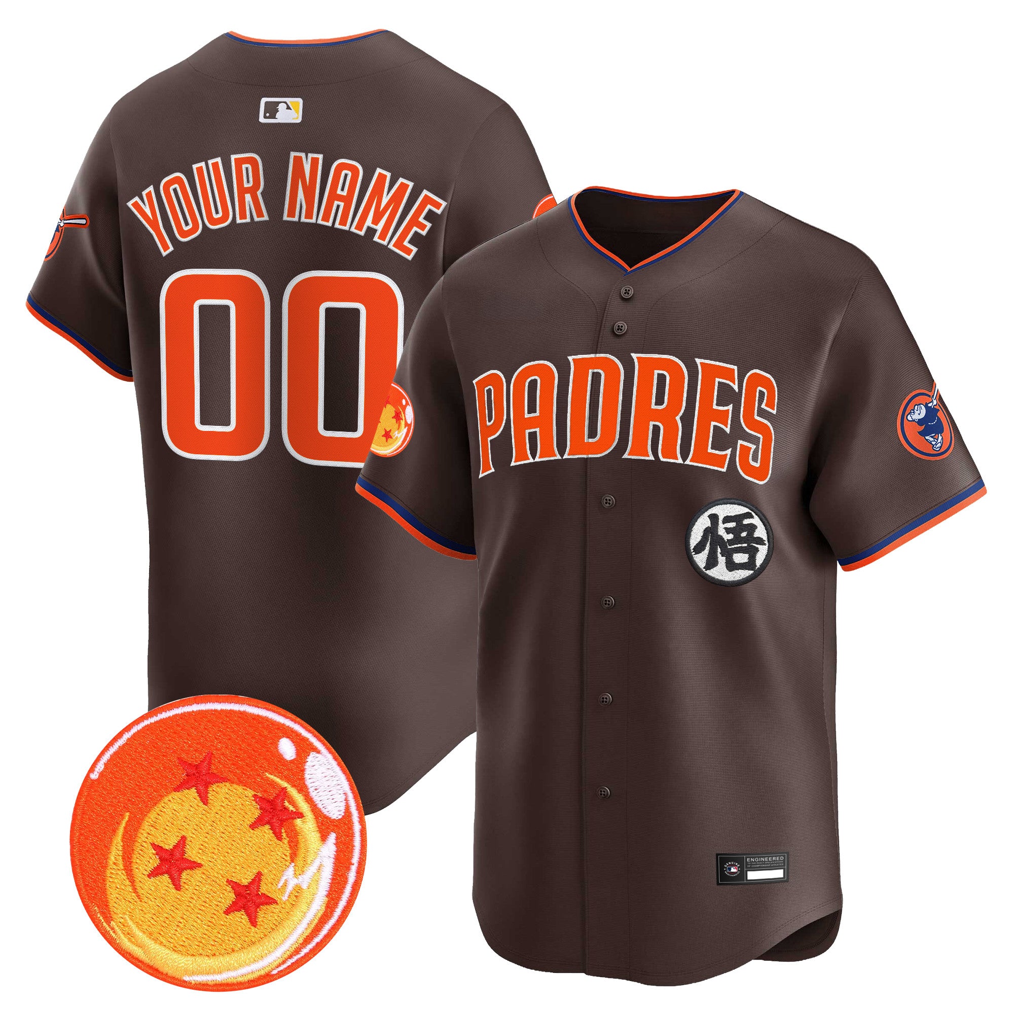 Padres x Dragon Ball Vapor Premier Limited Custom Jersey - All Stitched