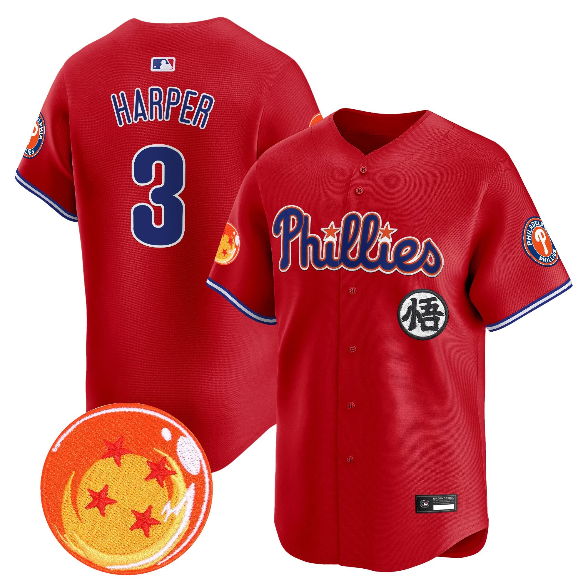 Men's Philadelphia Phillies x Dragon Ball Vapor Premier Limited Jersey - All Stitched