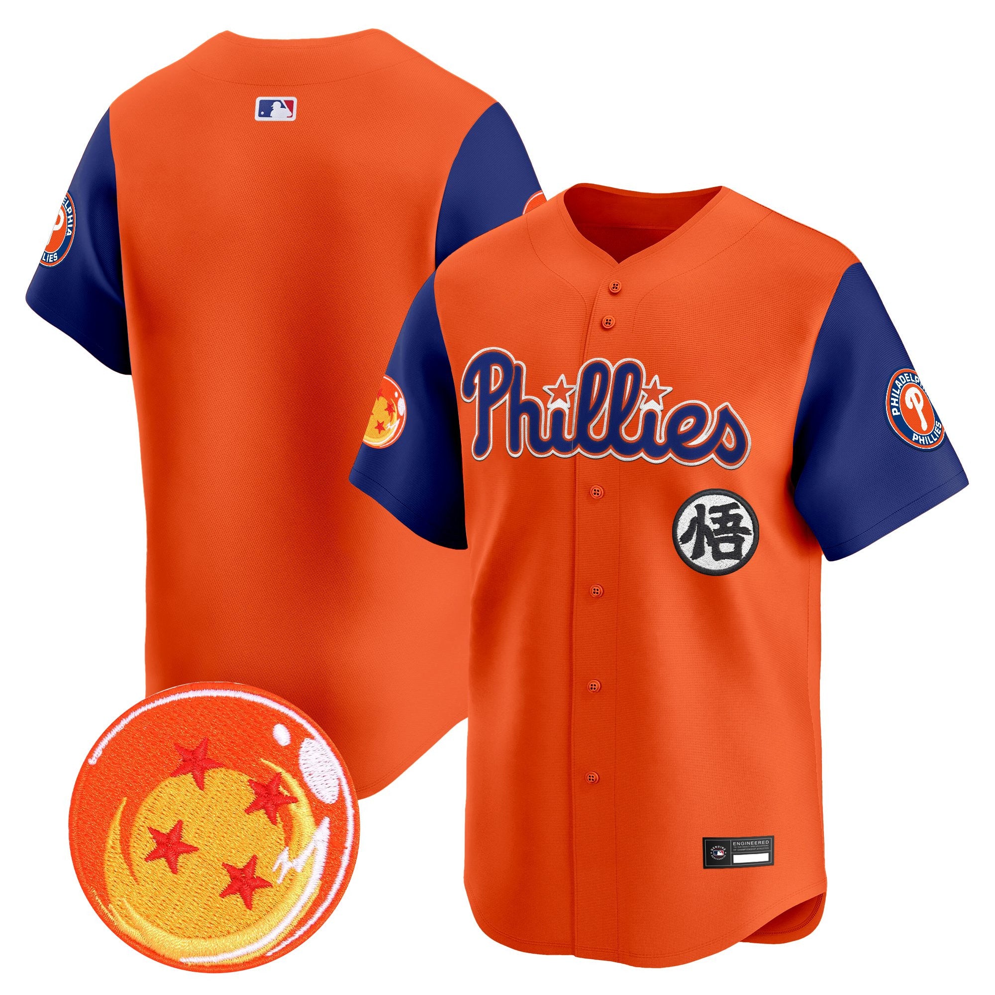 Men's Philadelphia Phillies x Dragon Ball Vapor Premier Limited Jersey - All Stitched