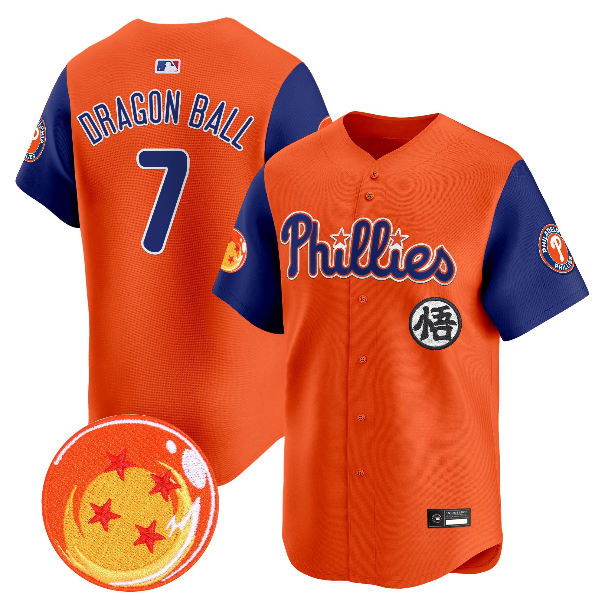 Men's Philadelphia Phillies x Dragon Ball Vapor Premier Limited Jersey - All Stitched