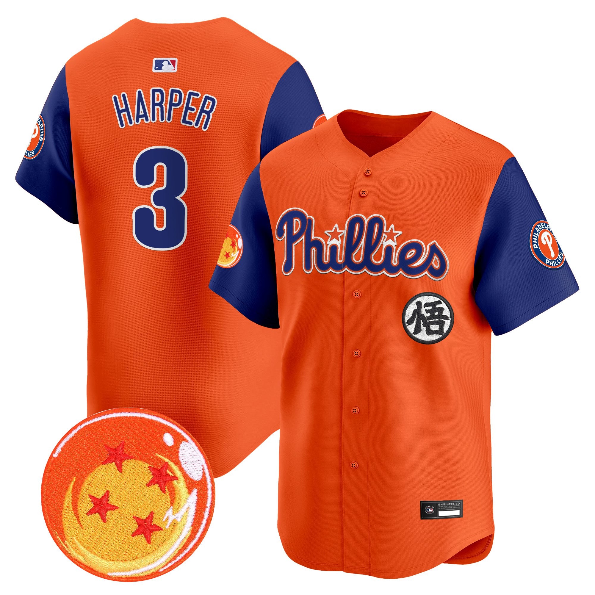 Men's Philadelphia Phillies x Dragon Ball Vapor Premier Limited Jersey - All Stitched