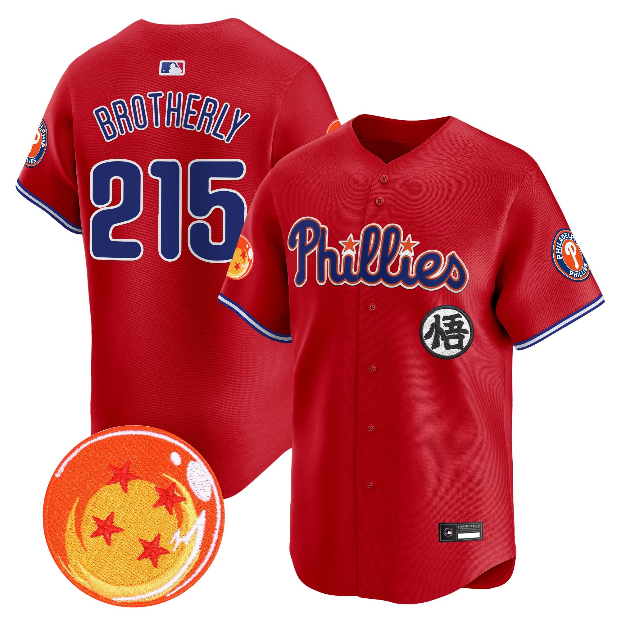 Men's Philadelphia Phillies x Dragon Ball Vapor Premier Limited Jersey - All Stitched