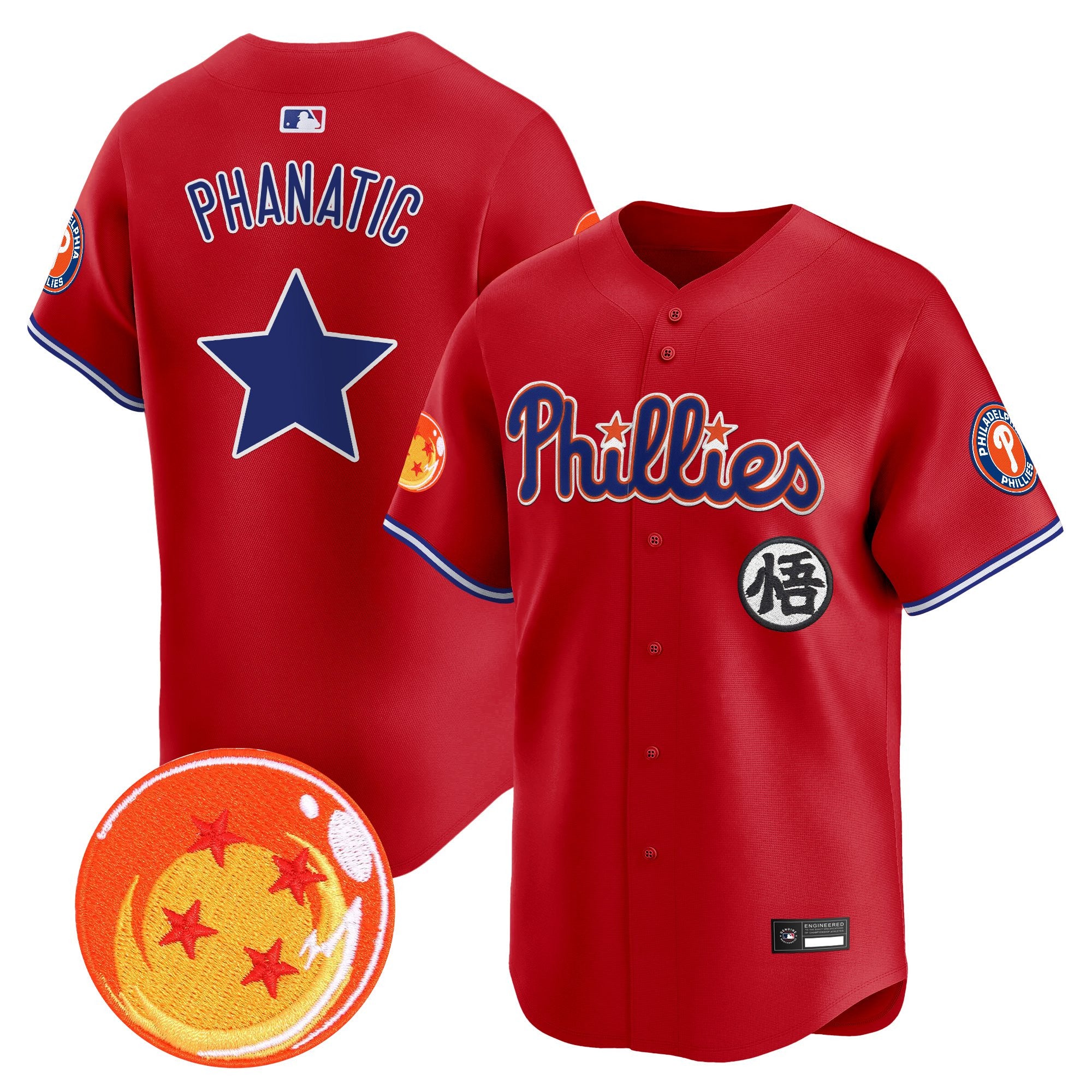 Men's Philadelphia Phillies x Dragon Ball Vapor Premier Limited Jersey - All Stitched
