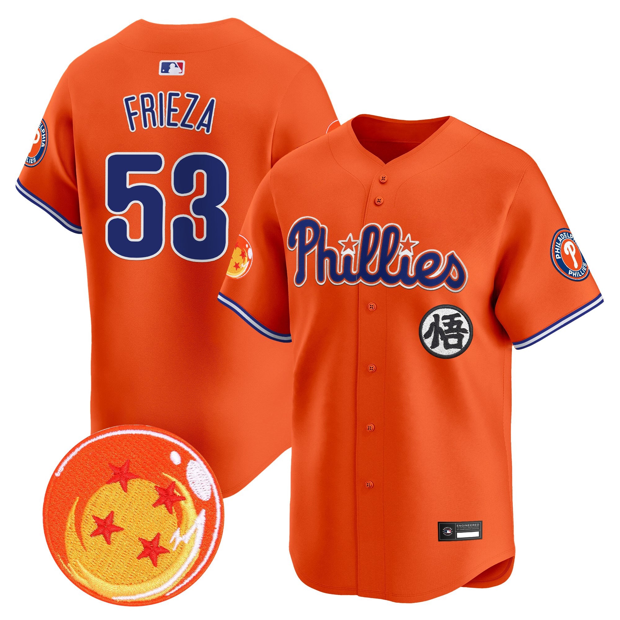 Men's Philadelphia Phillies x Dragon Ball Vapor Premier Limited Jersey - All Stitched