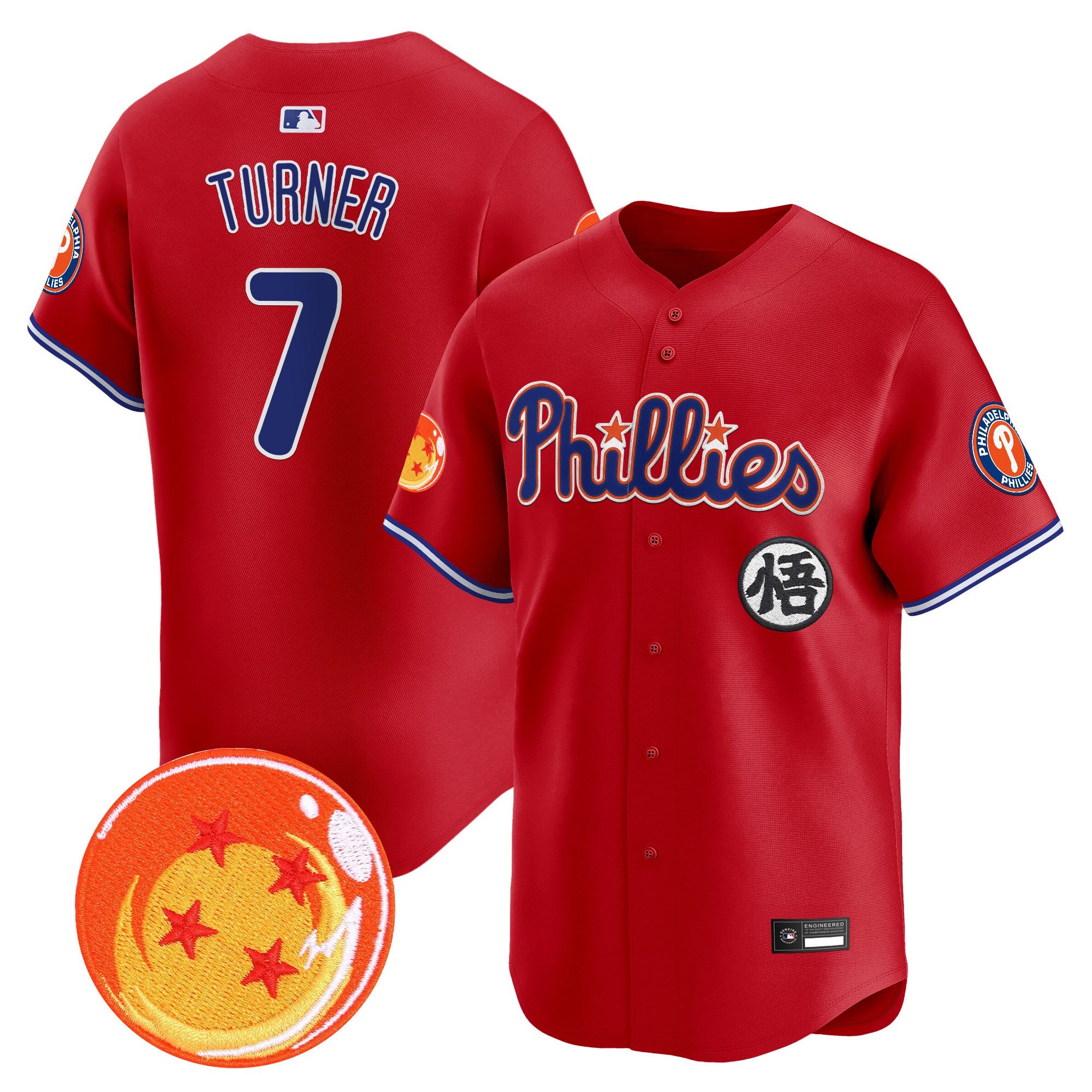 Men's Philadelphia Phillies x Dragon Ball Vapor Premier Limited Jersey - All Stitched