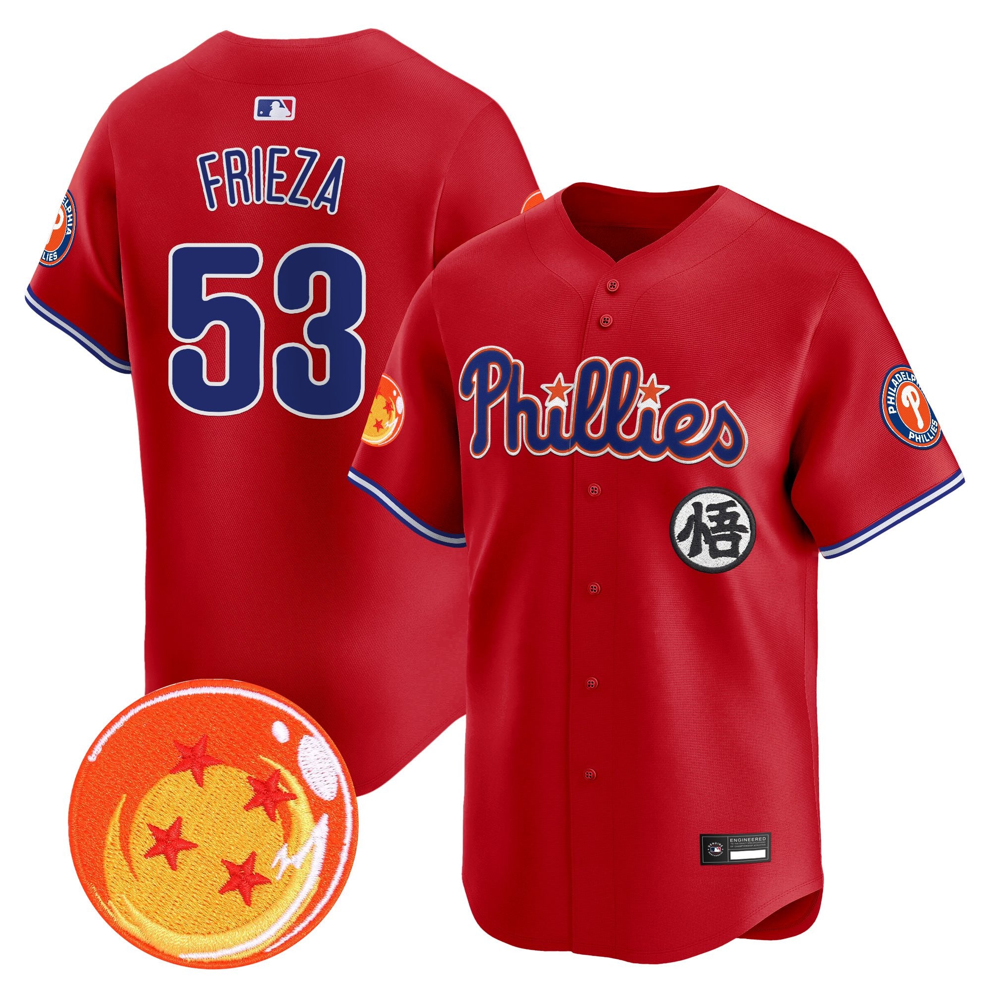Men's Philadelphia Phillies x Dragon Ball Vapor Premier Limited Jersey - All Stitched