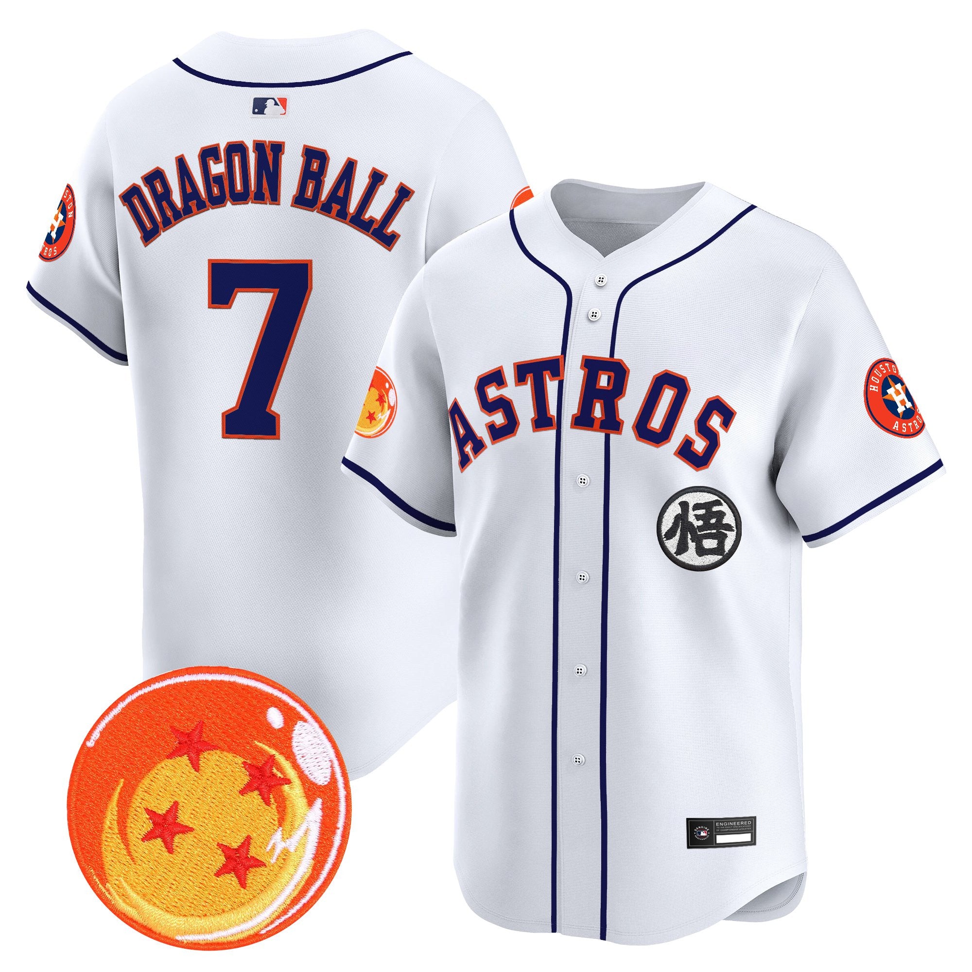 Men's Houston Astros x Dragon Ball Vapor Premier Limited Jersey - All Stitched