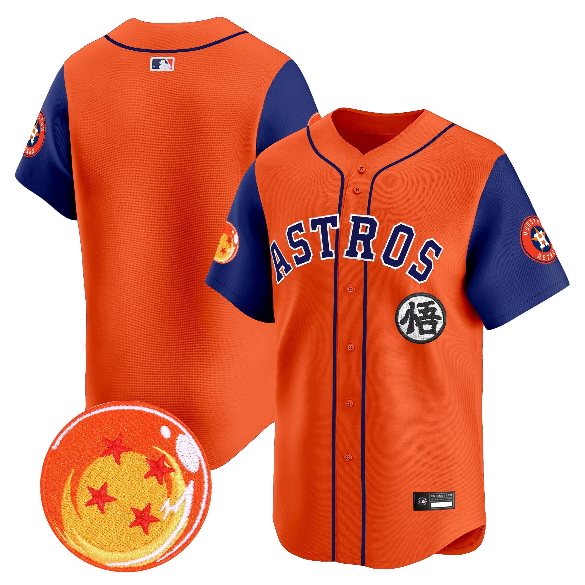 Men's Houston Astros x Dragon Ball Vapor Premier Limited Jersey - All Stitched