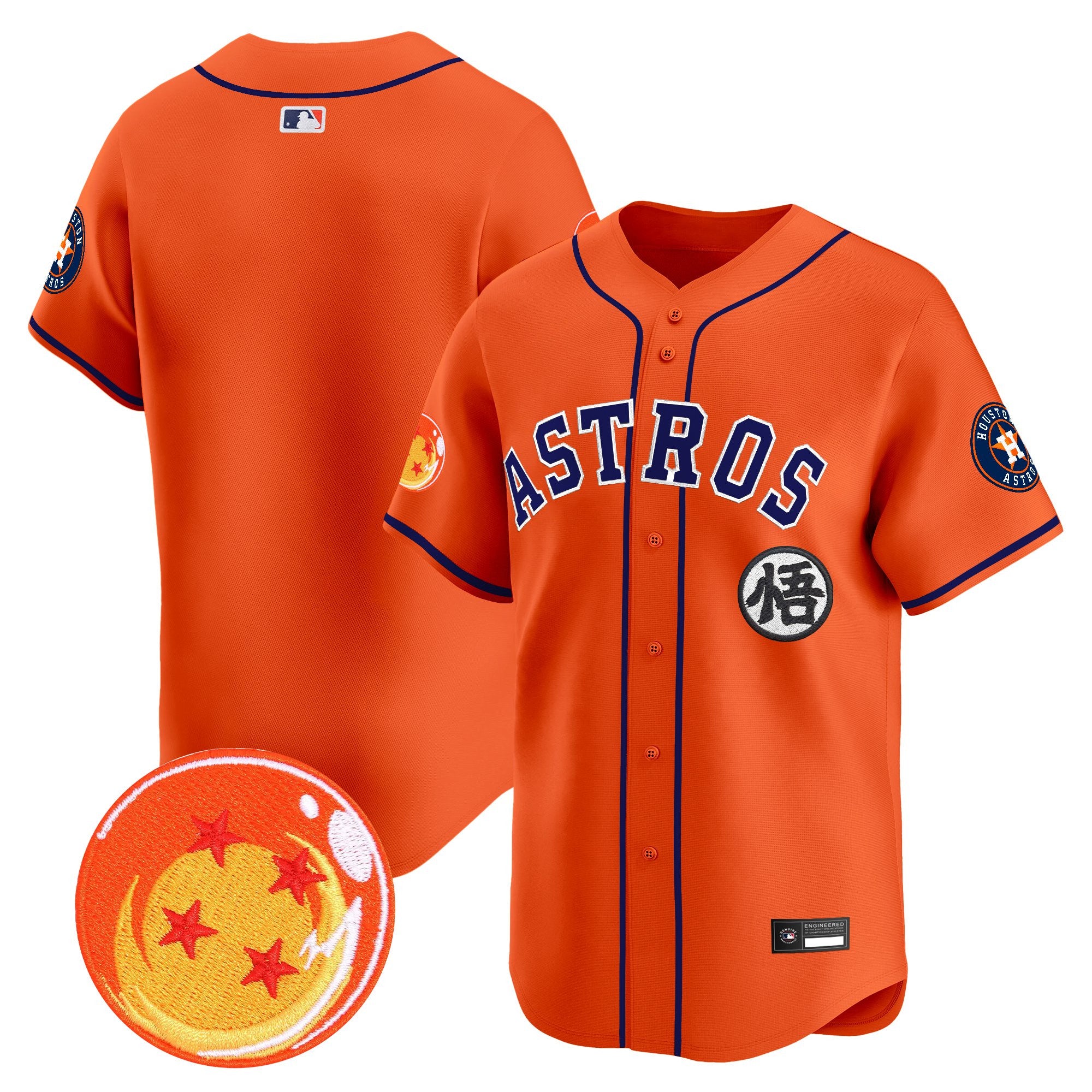 Men's Houston Astros x Dragon Ball Vapor Premier Limited Jersey - All Stitched