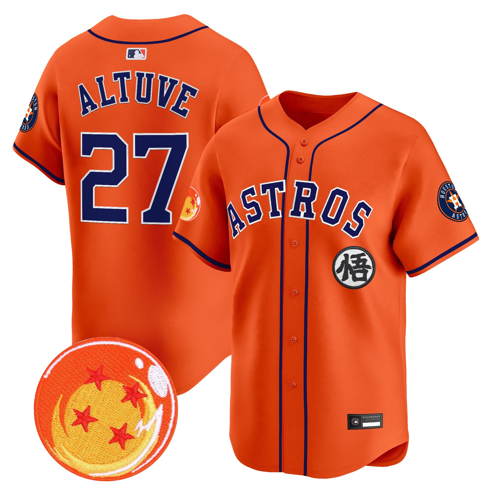 Men's Houston Astros x Dragon Ball Vapor Premier Limited Jersey - All Stitched