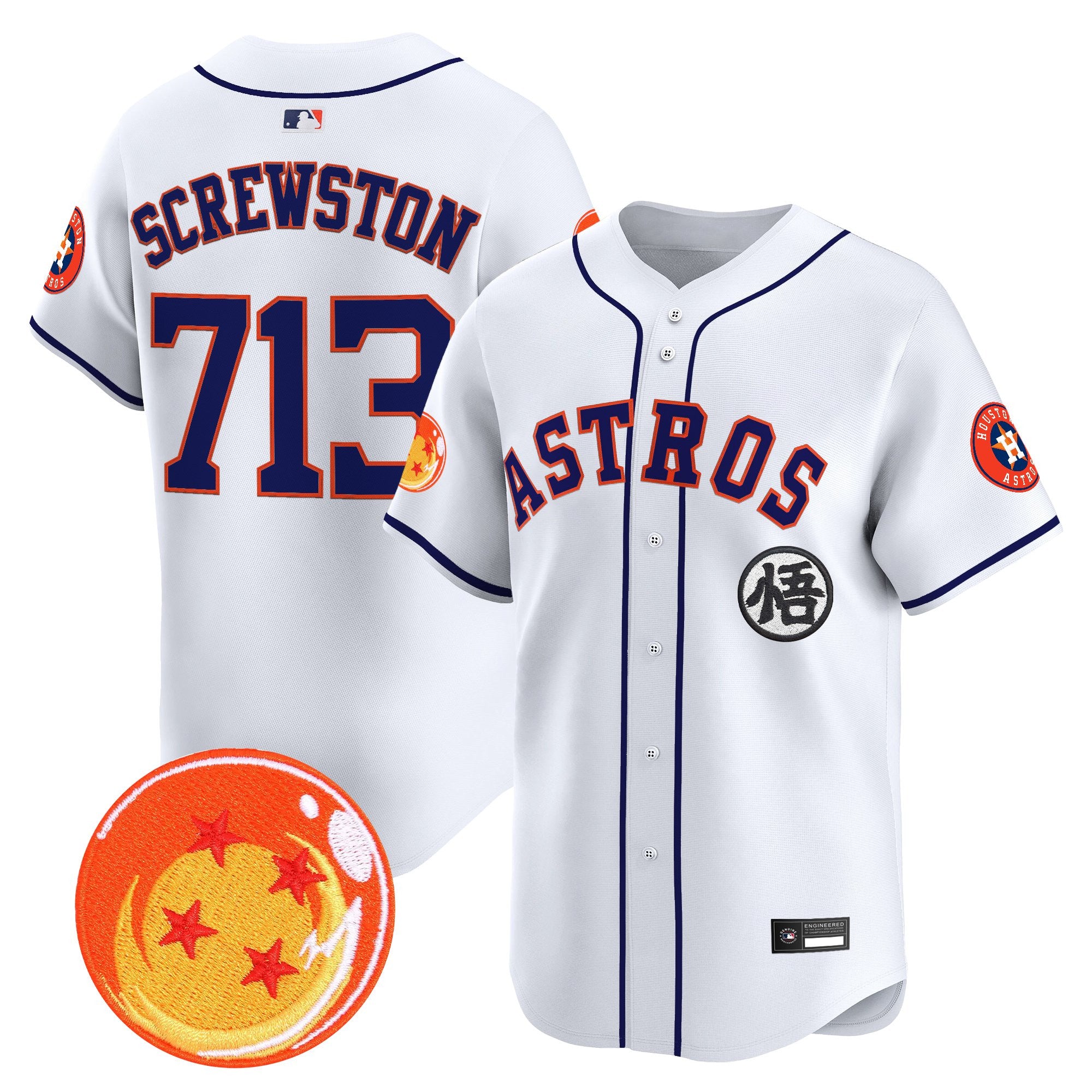 Men's Houston Astros x Dragon Ball Vapor Premier Limited Jersey - All Stitched