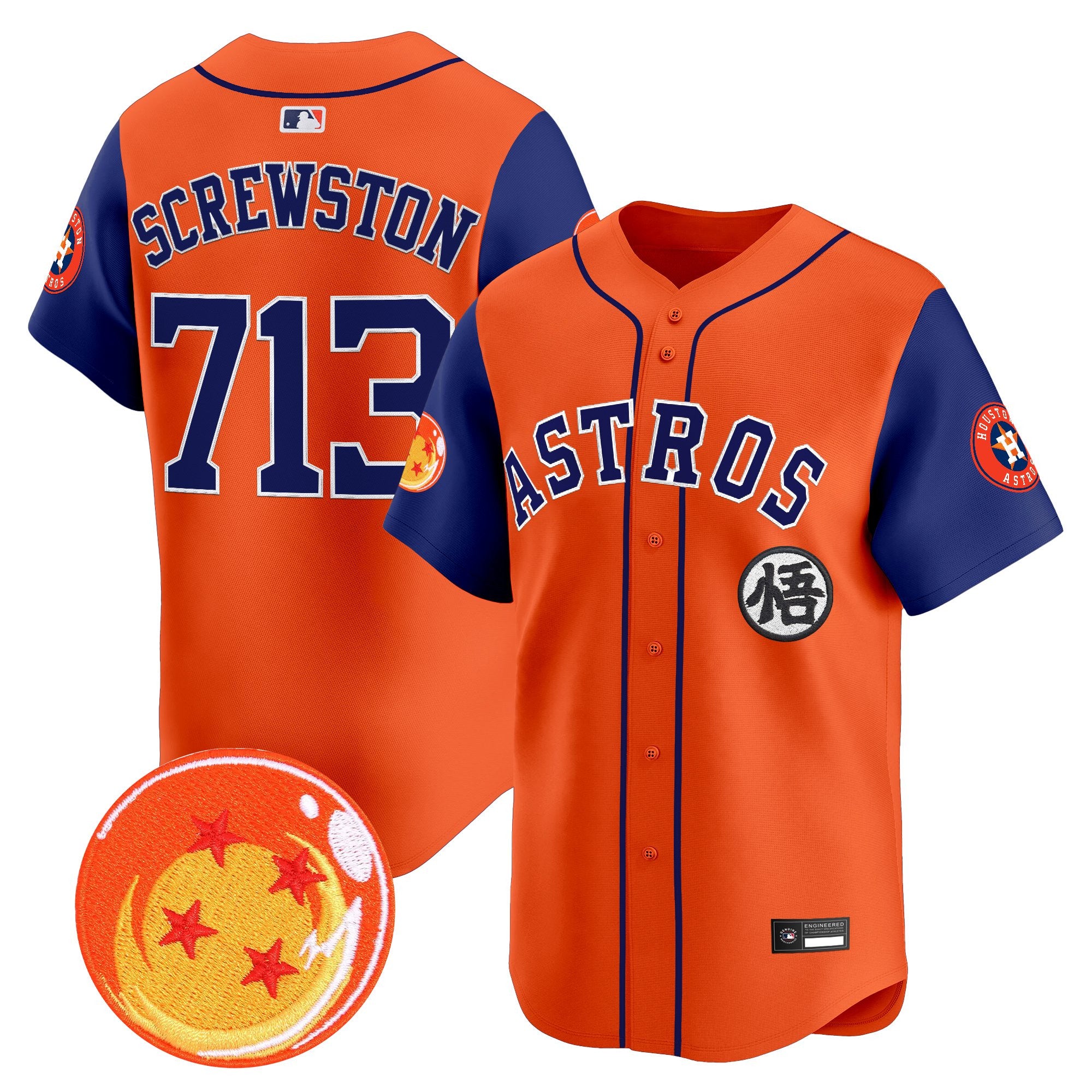 Men's Houston Astros x Dragon Ball Vapor Premier Limited Jersey - All Stitched