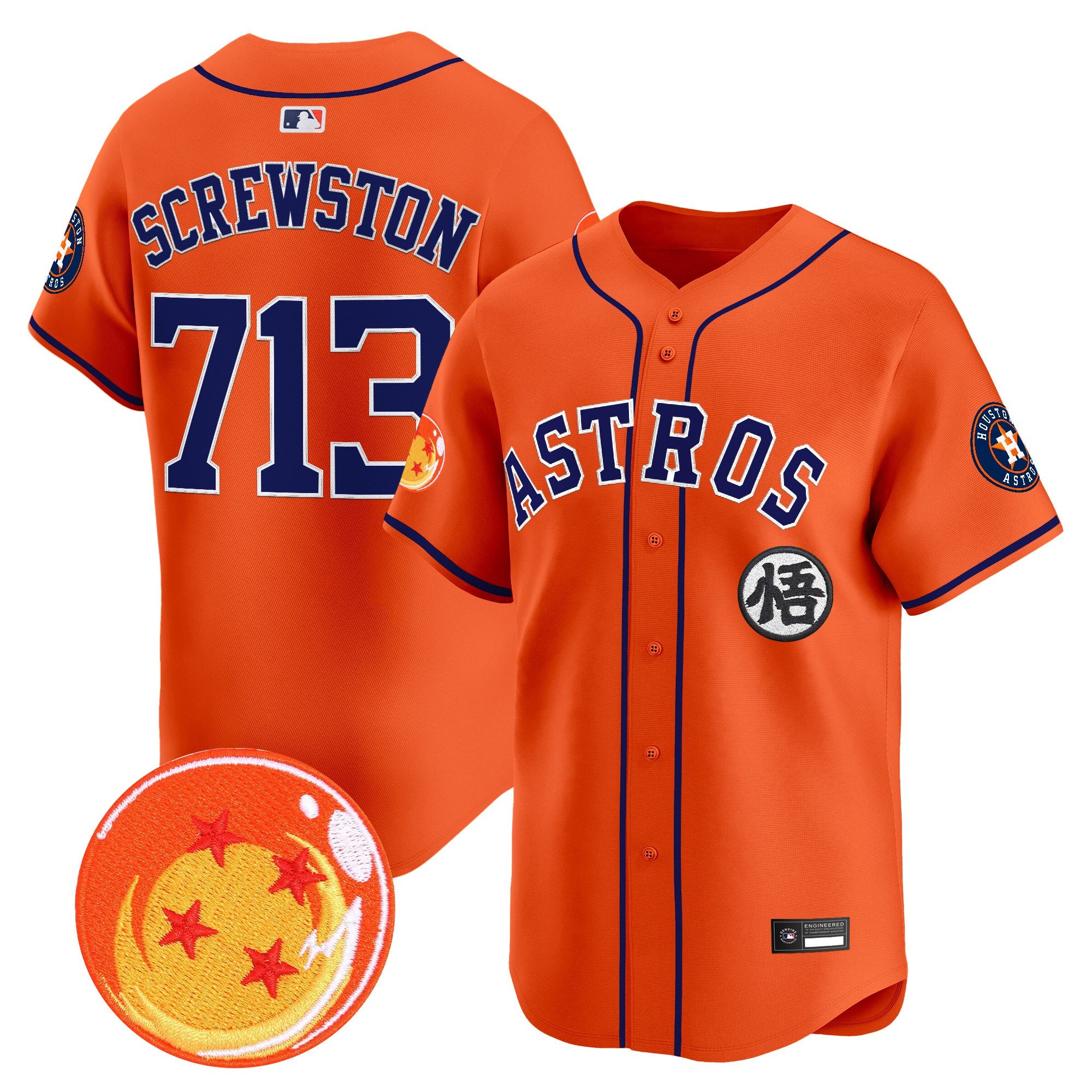 Men's Houston Astros x Dragon Ball Vapor Premier Limited Jersey - All Stitched