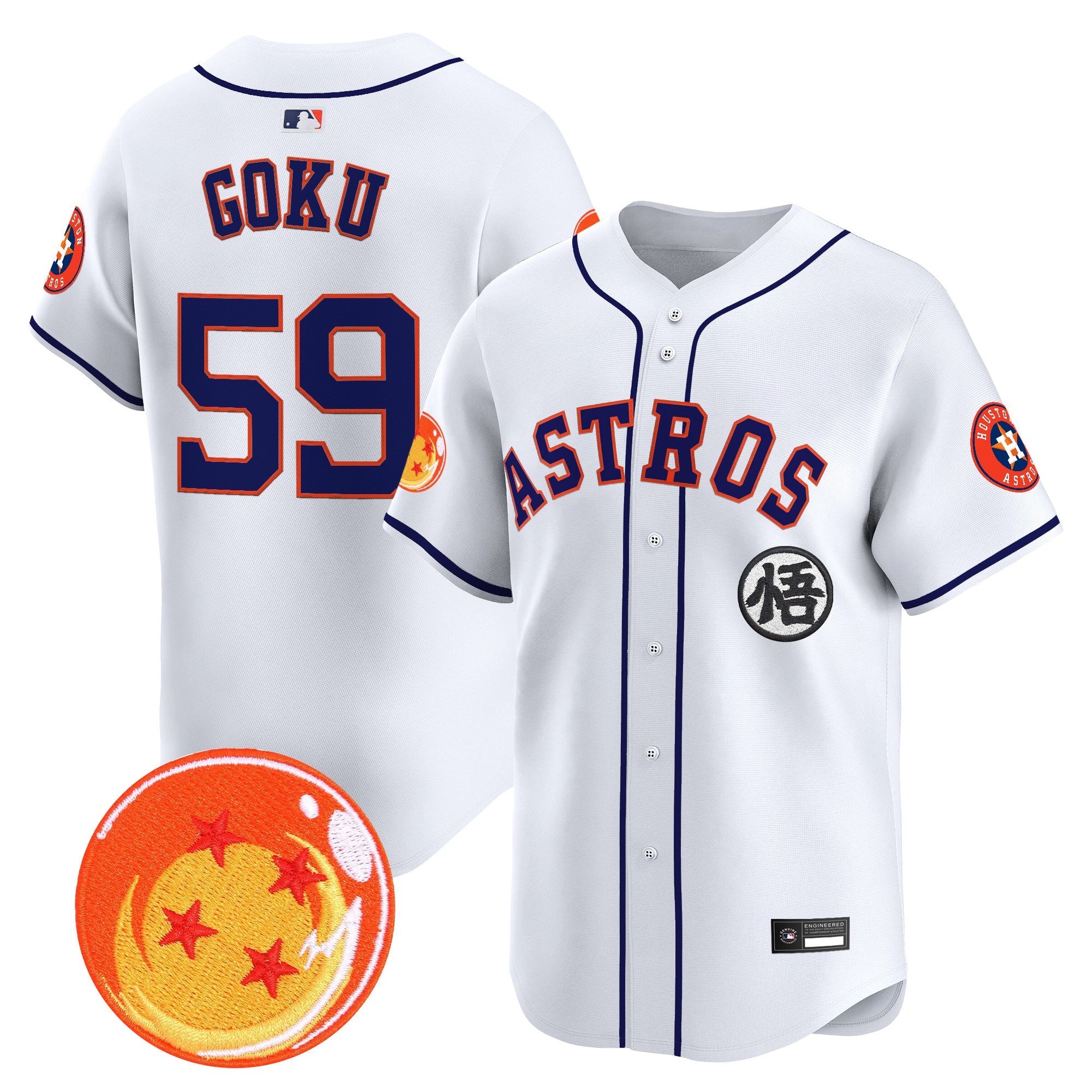 Men's Houston Astros x Dragon Ball Vapor Premier Limited Jersey - All Stitched