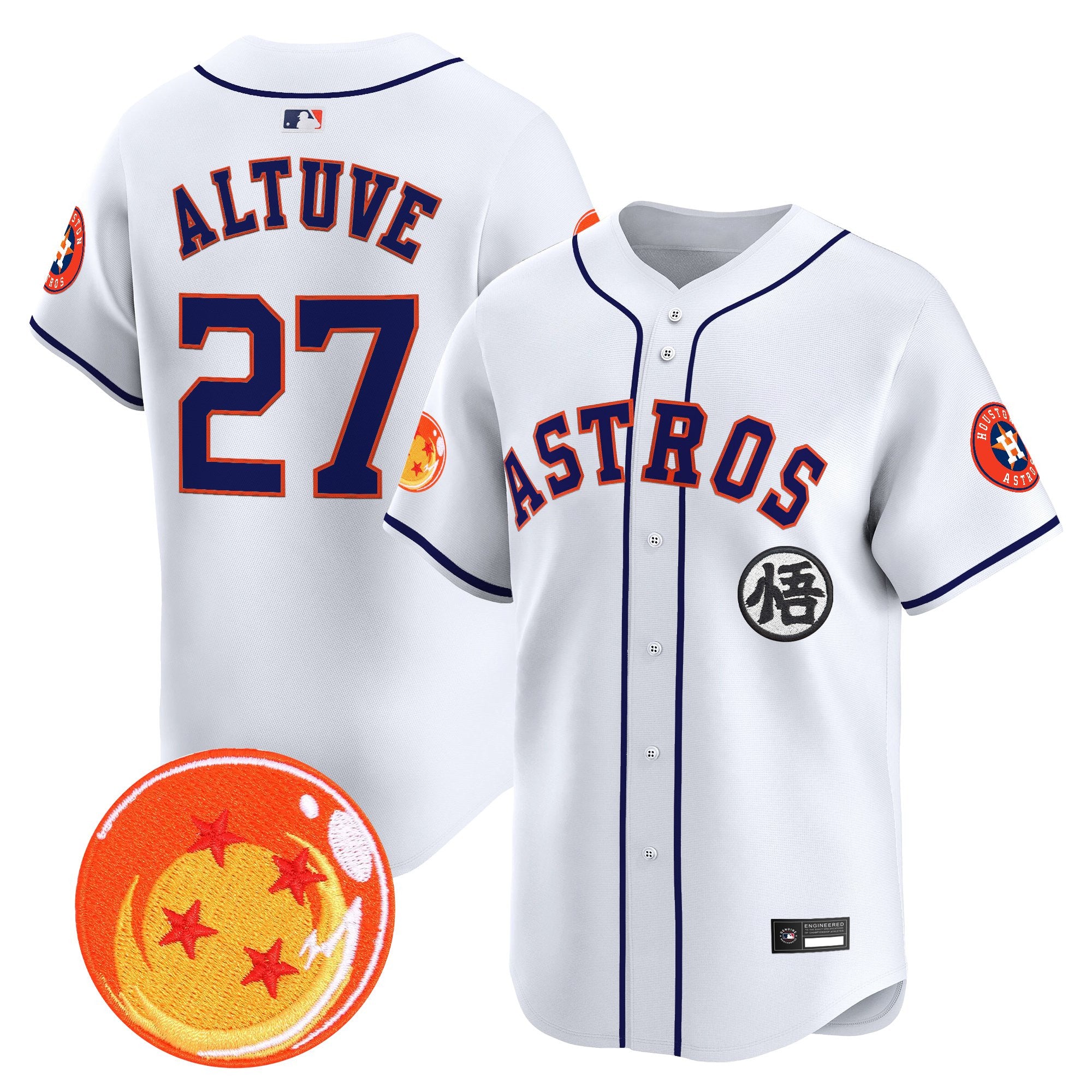 Men's Houston Astros x Dragon Ball Vapor Premier Limited Jersey - All Stitched