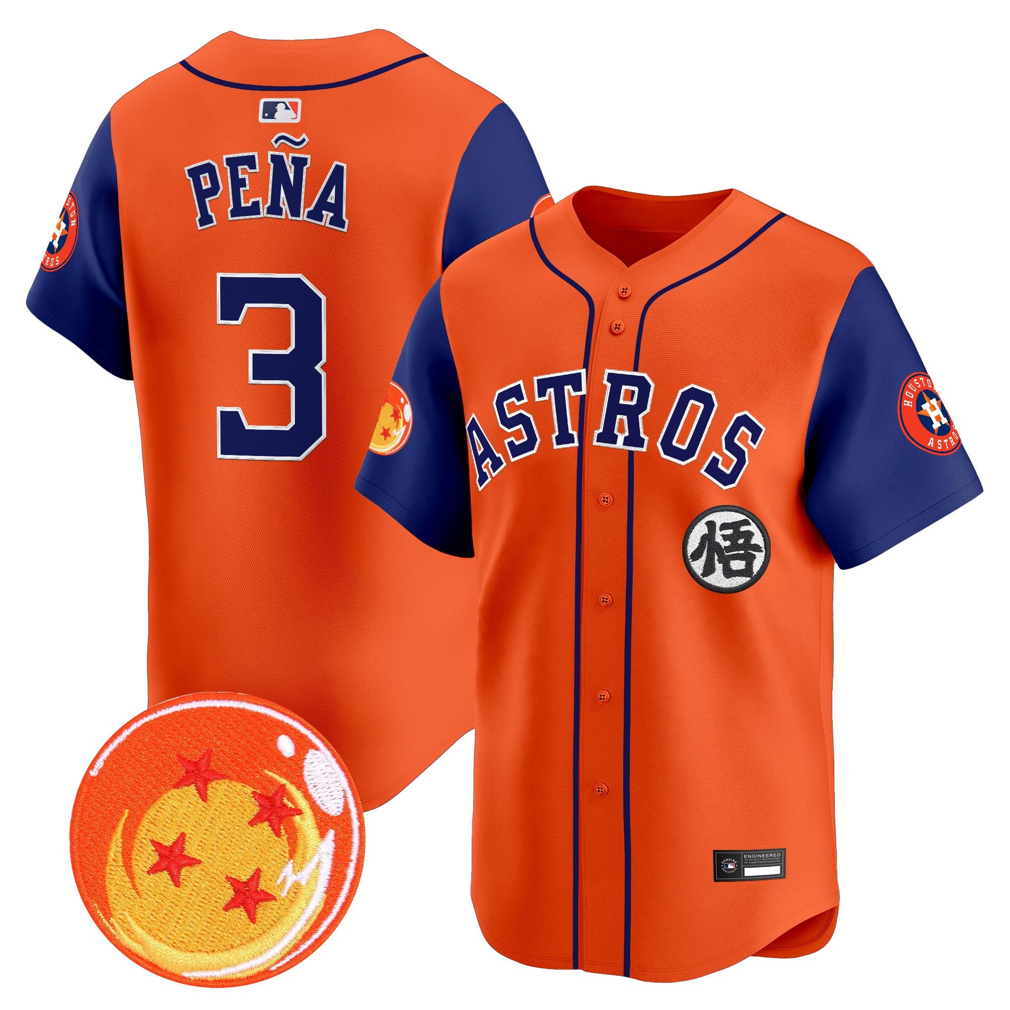 Men's Houston Astros x Dragon Ball Vapor Premier Limited Jersey - All Stitched