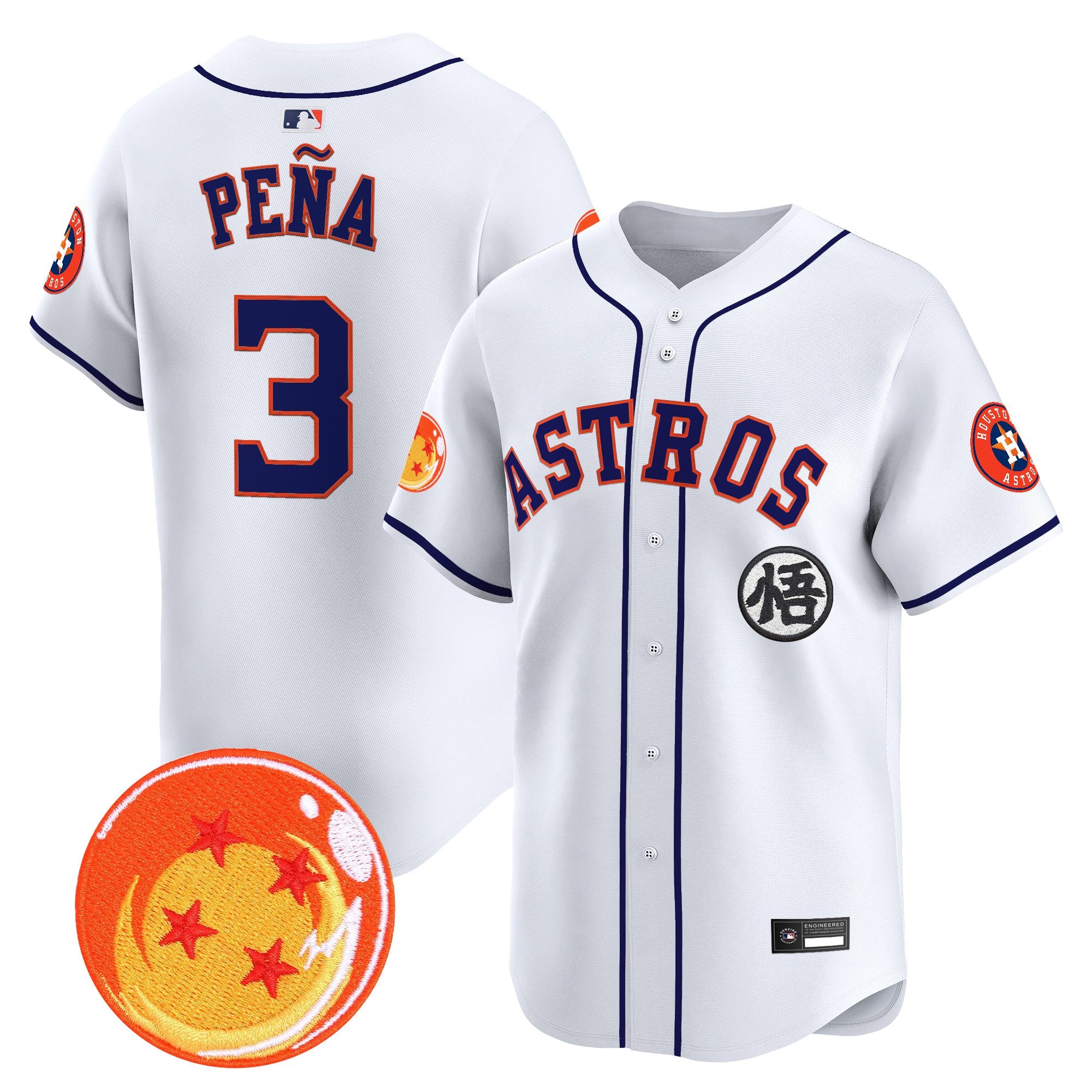 Men's Houston Astros x Dragon Ball Vapor Premier Limited Jersey - All Stitched