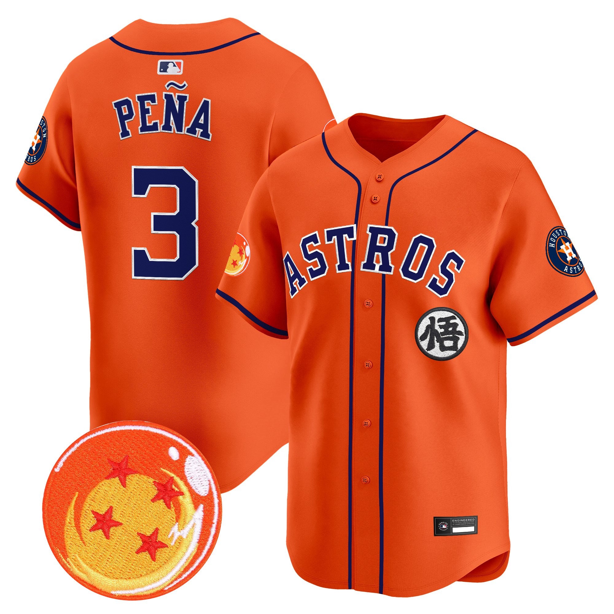 Men's Houston Astros x Dragon Ball Vapor Premier Limited Jersey - All Stitched