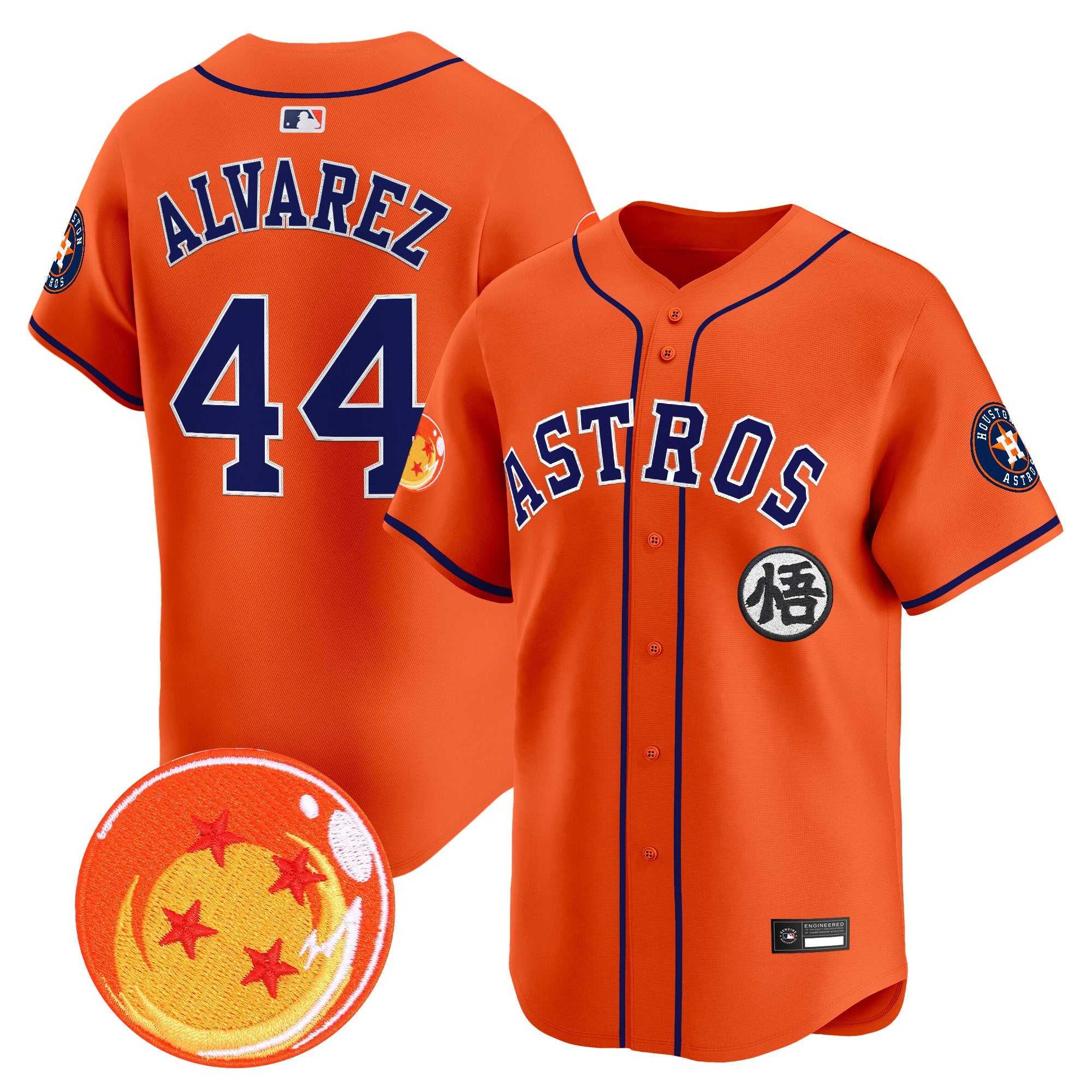 Men's Houston Astros x Dragon Ball Vapor Premier Limited Jersey - All Stitched