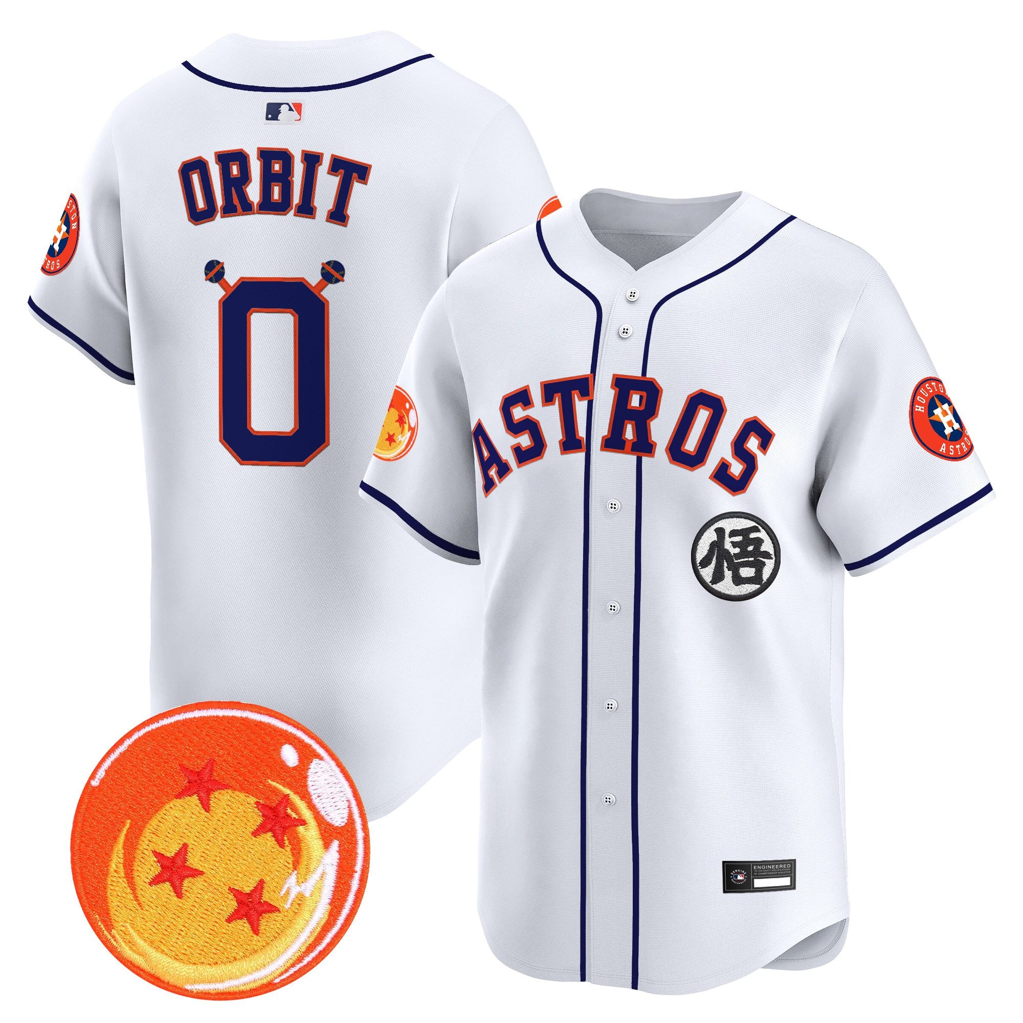 Men's Houston Astros x Dragon Ball Vapor Premier Limited Jersey - All Stitched