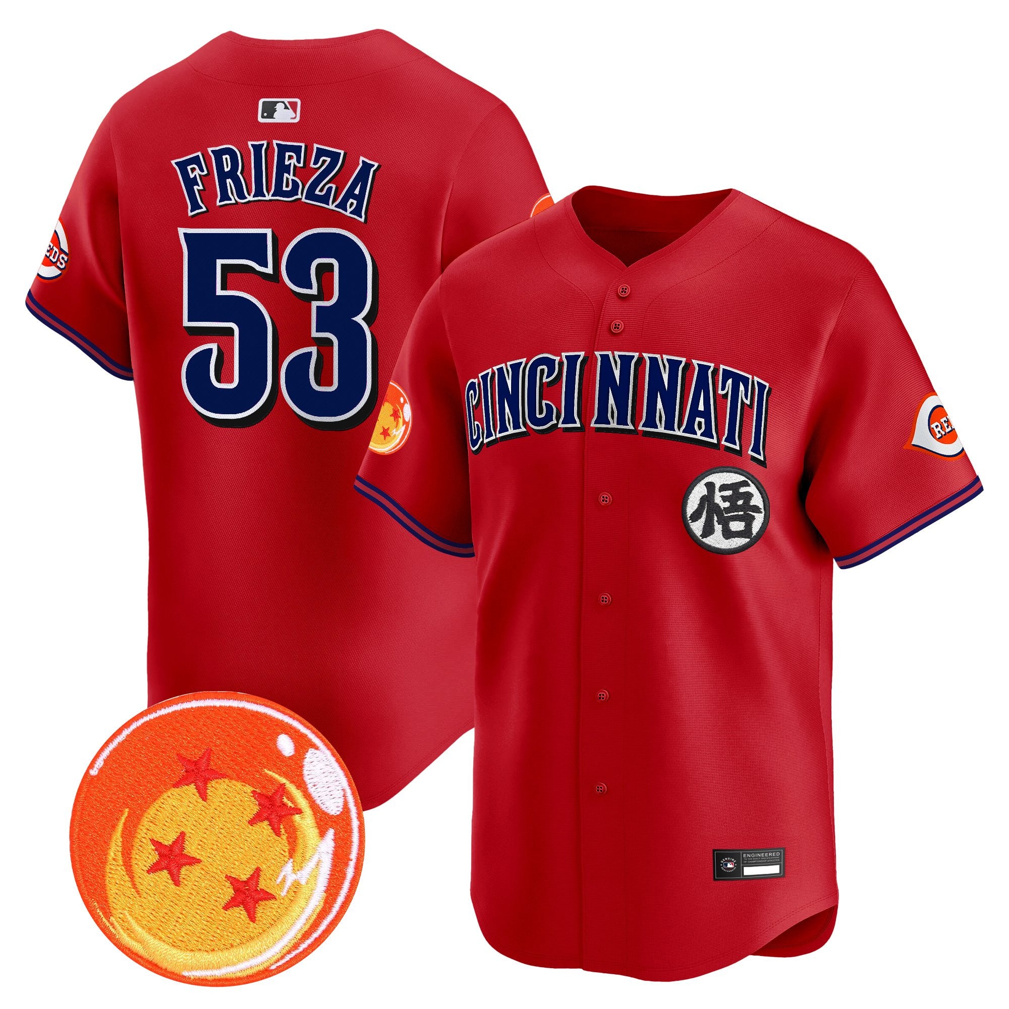Men's Cincinnati Reds x Dragon Ball Vapor Premier Limited Jersey - All Stitched