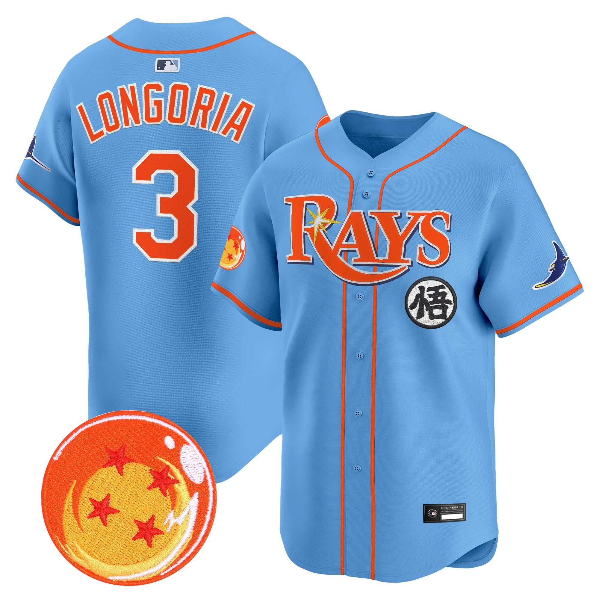 Men's Tampa Bay Rays x Dragon Ball Vapor Premier Limited Jersey - All Stitched