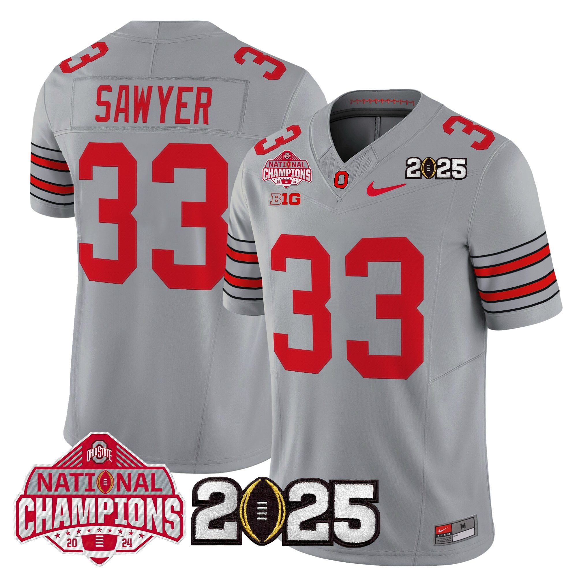 Men's Ohio State Buckeyes 2026 "Tunnel Vision" National Champions Patch Vapor Limited Jersey - All Stitched