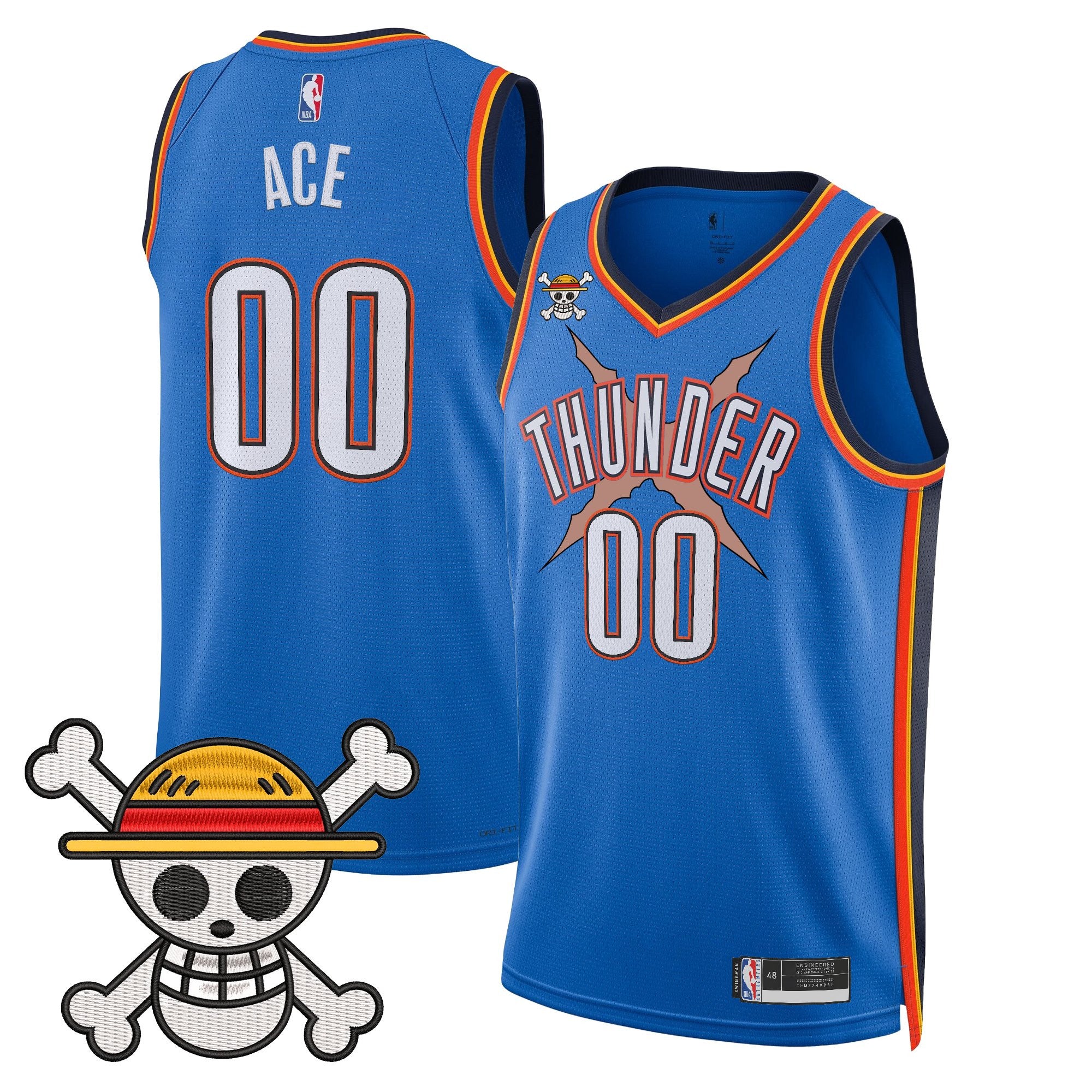Men's Oklahoma City Thunder x One Piece Swingman Jersey- Stitched